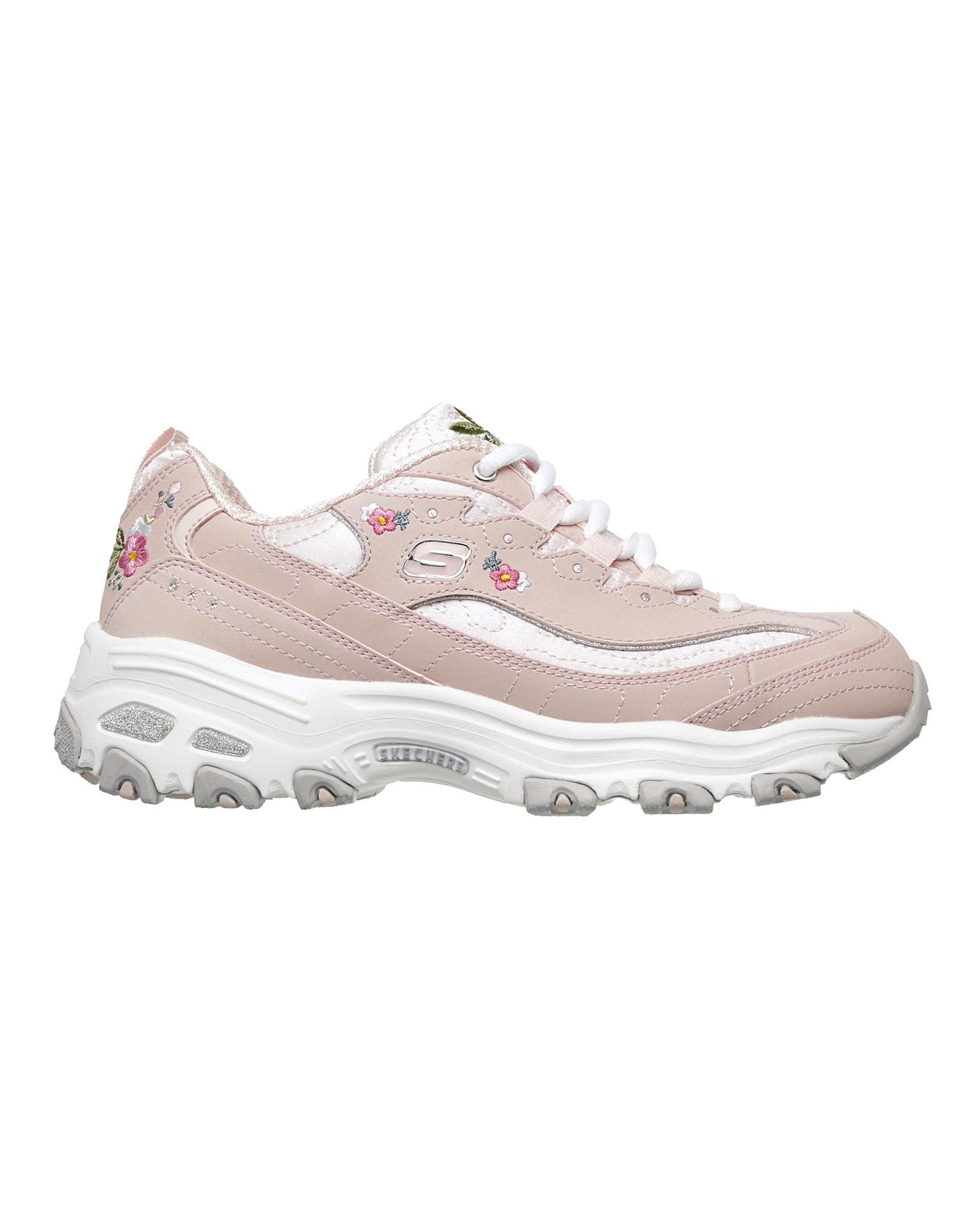 skechers d'lites beige