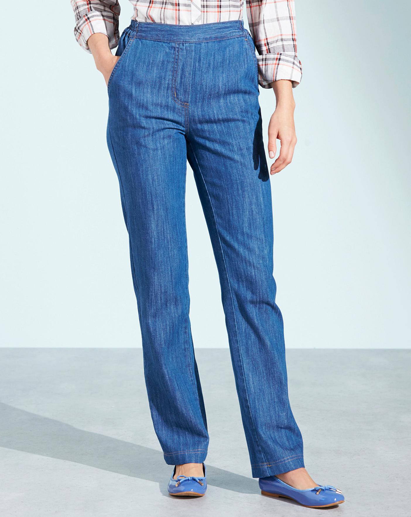 pull up straight leg jeans