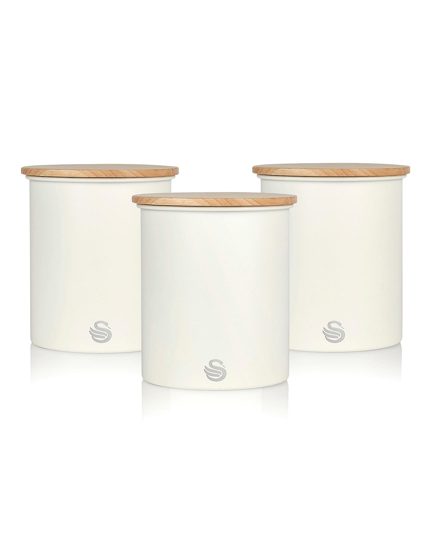  Swan  Nordic  Set  of 3 Canisters Home Essentials