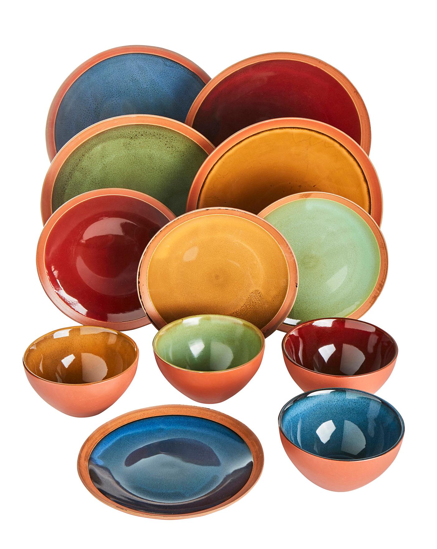 Terracotta Glaze 12 Piece Dinner Set J D Williams Terracotta Glaze 12 Piece Dinner Set