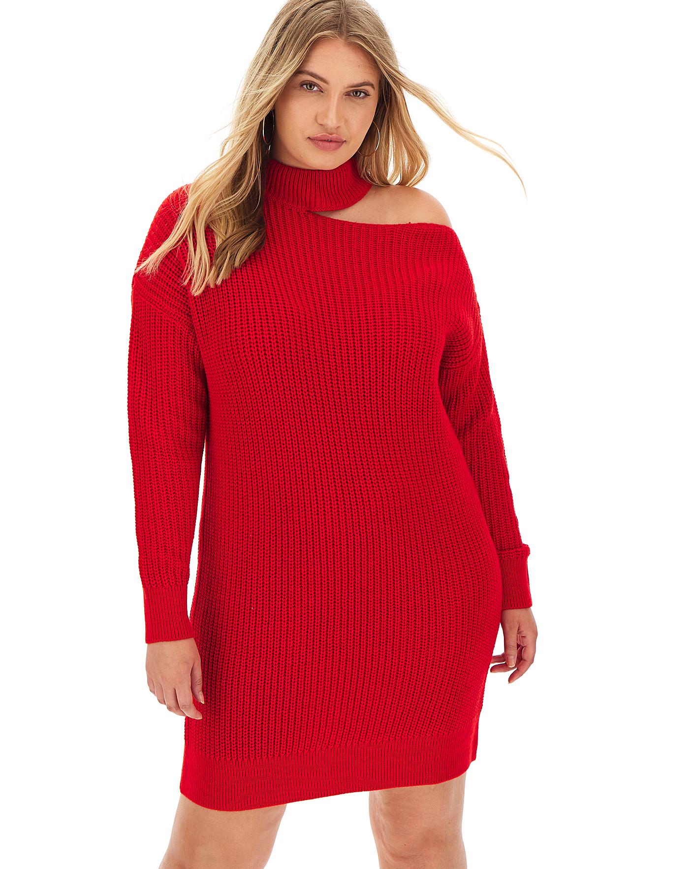 red jumper dress