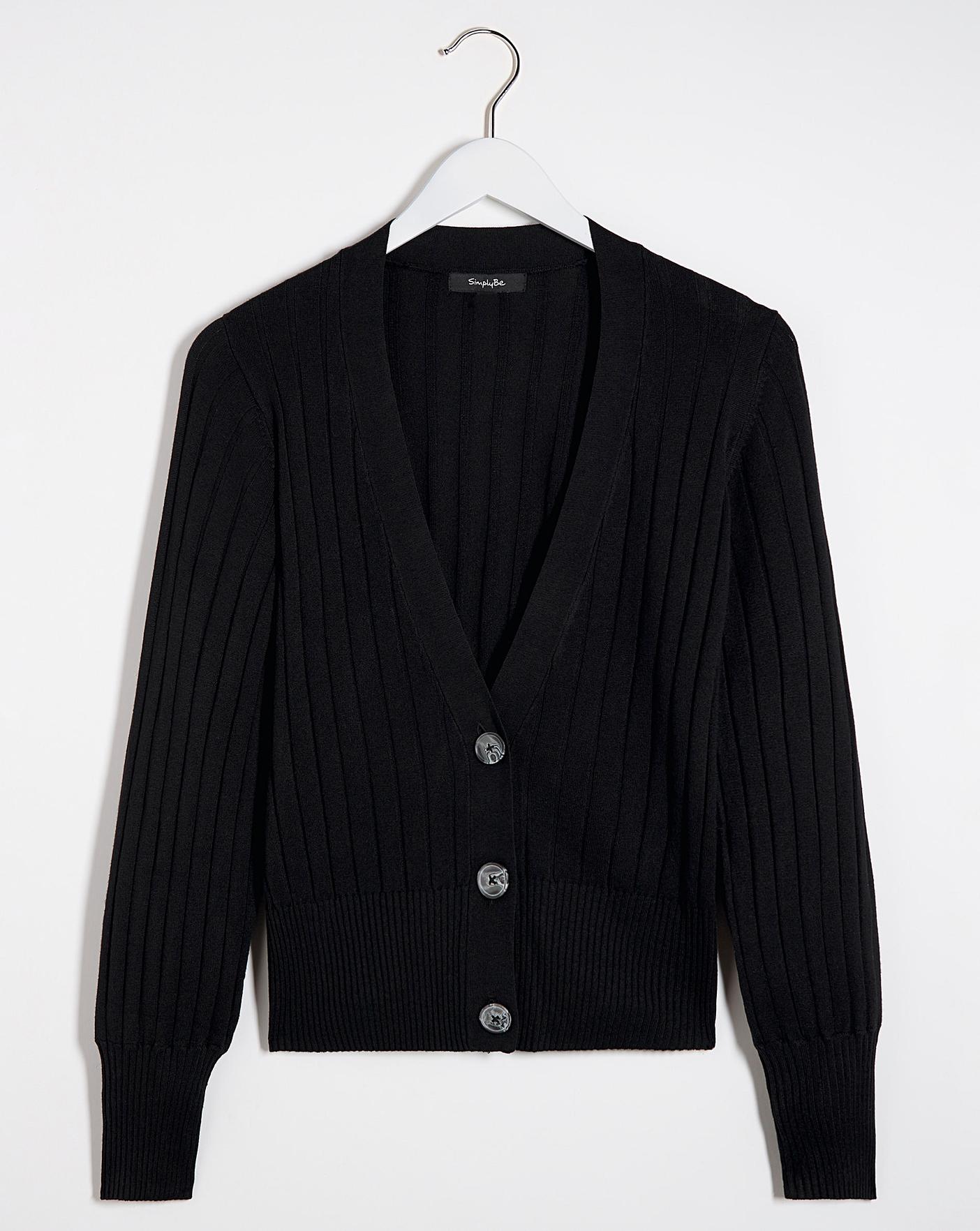 v neck ribbed cardigan