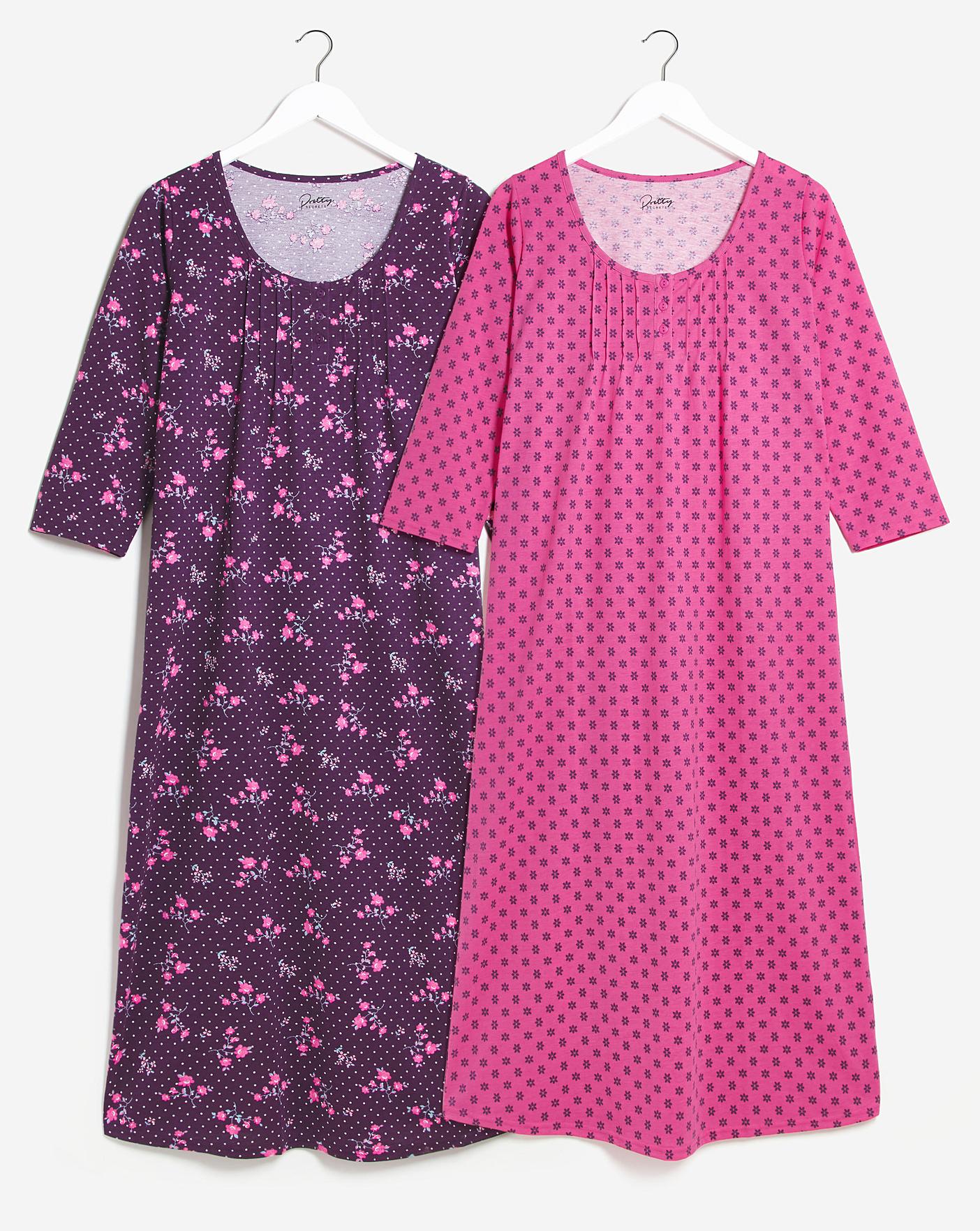 Pretty Secrets 2 Pack Floral Nighties Oxendales