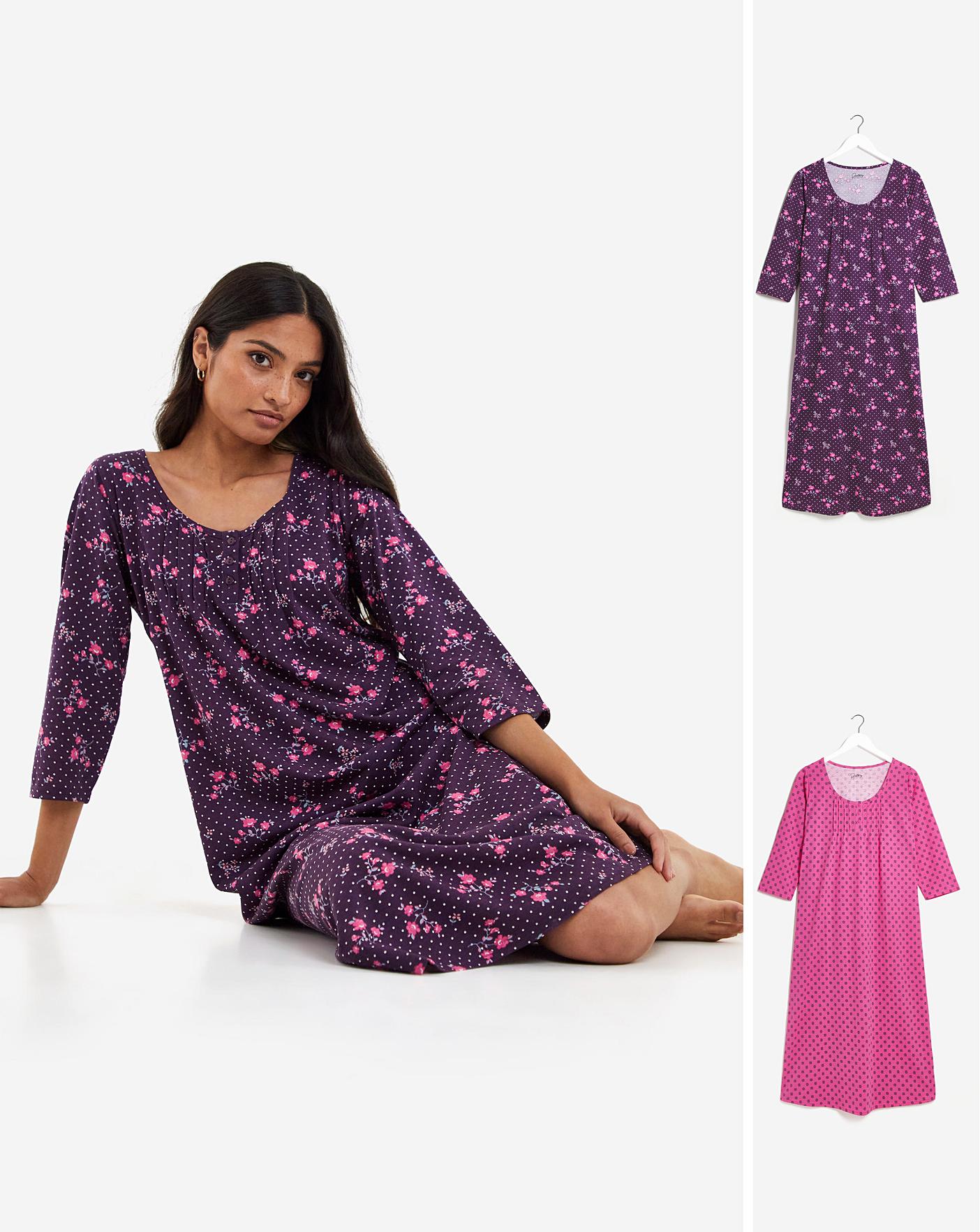 Pretty Secrets 2 Pack Floral Nighties J D Williams