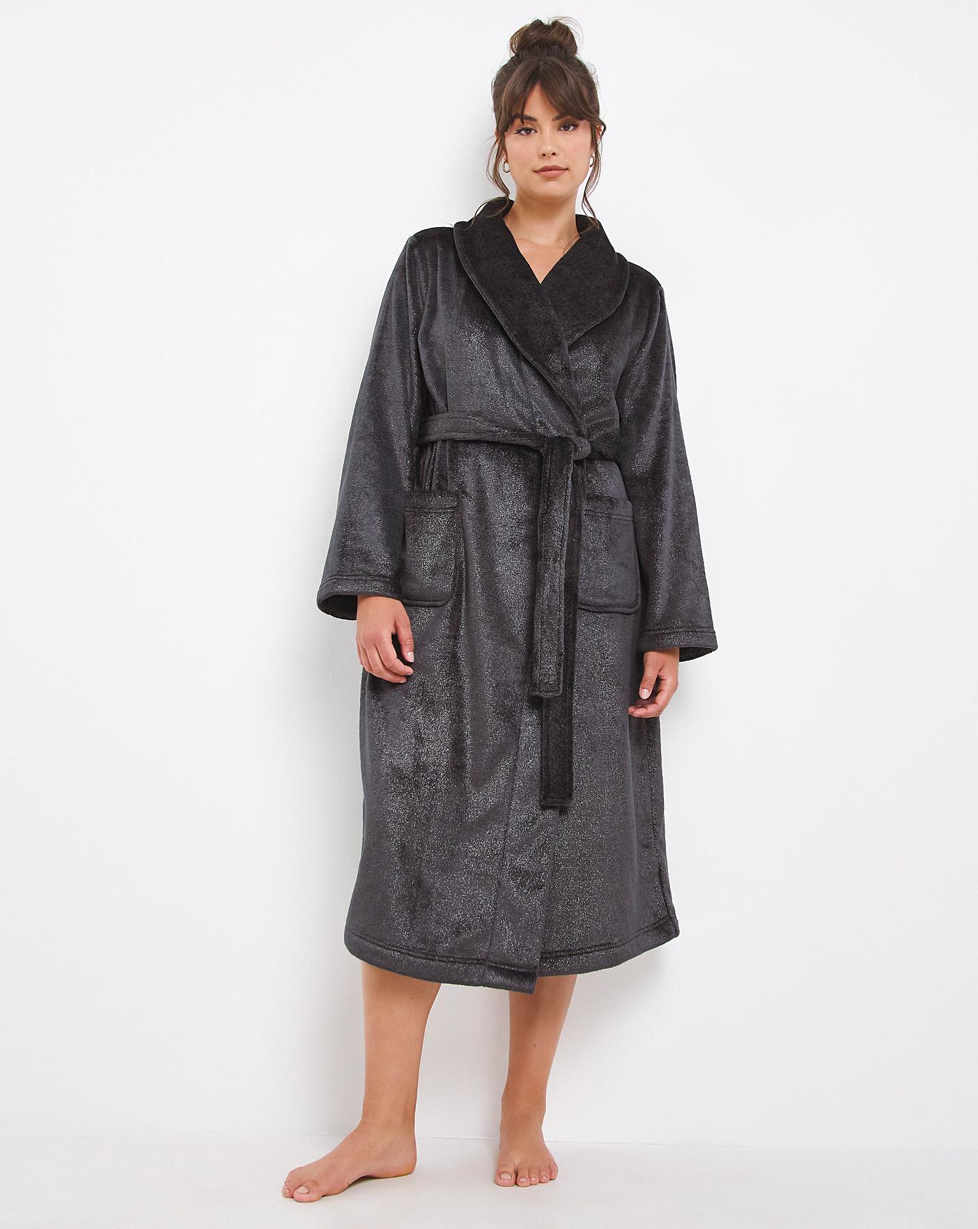 Glitter Fleece Dressing Gown Fashion World