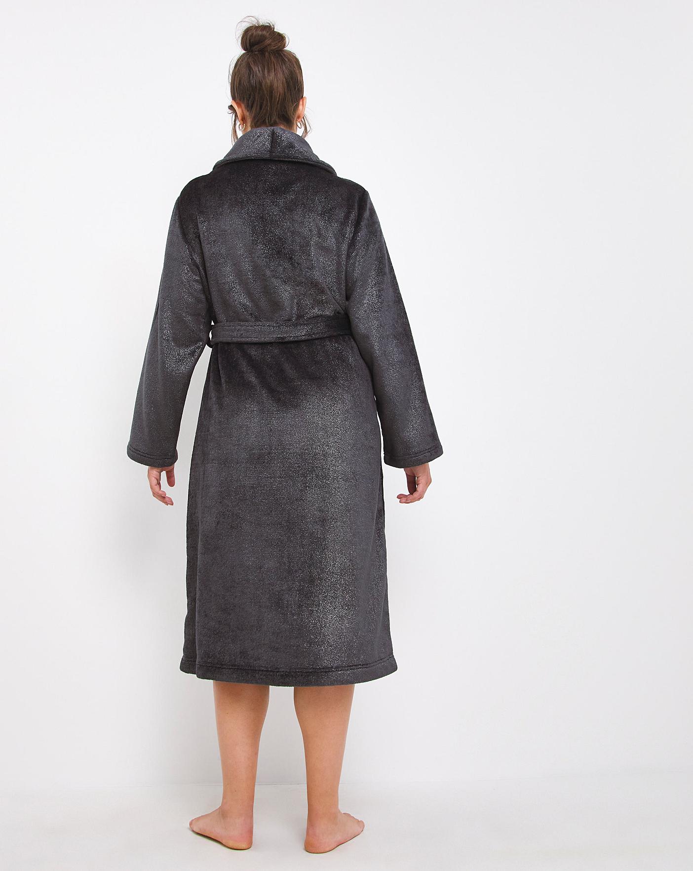 Glitter Fleece Dressing Gown Fashion World