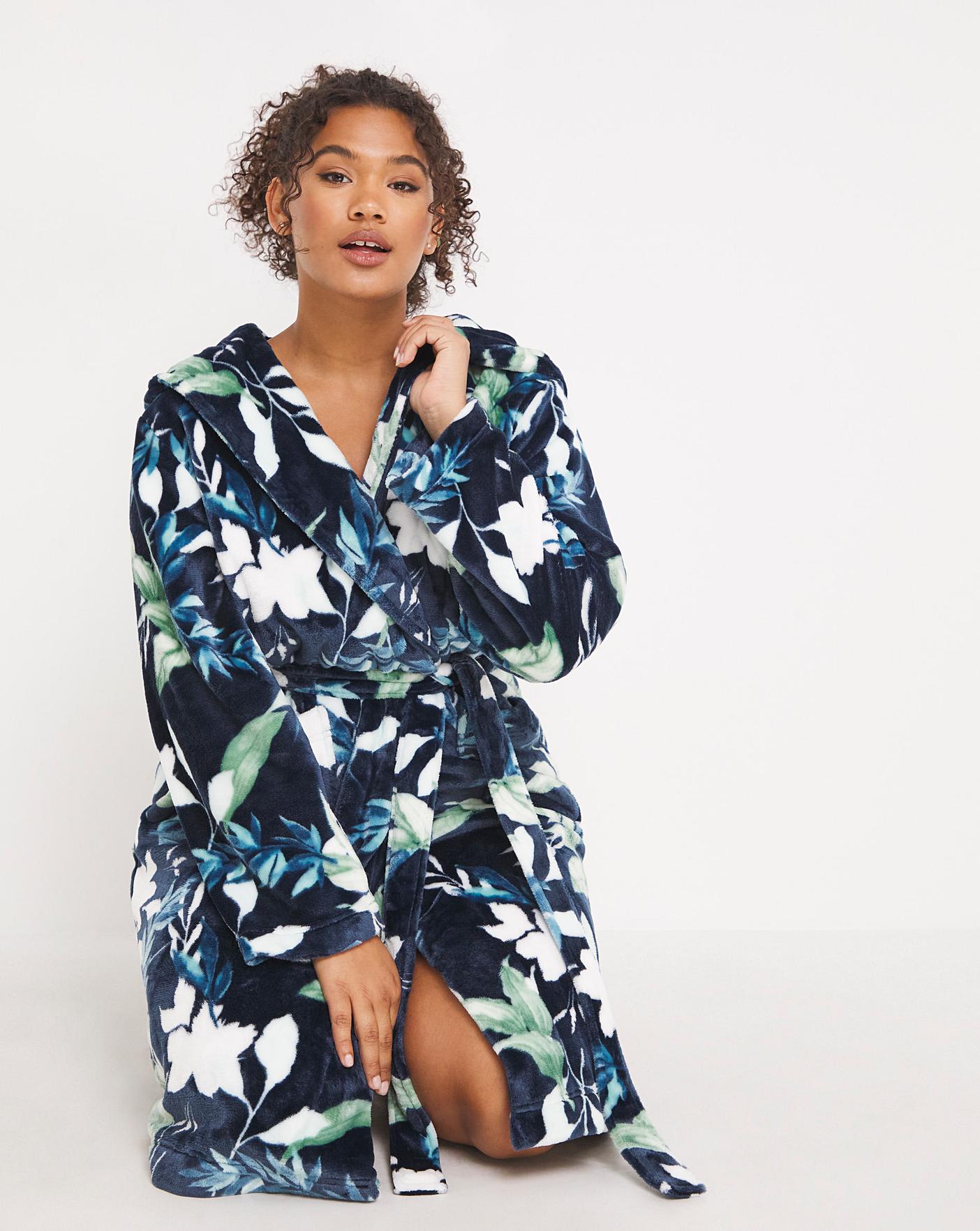 Cosy Floral Fleece Dressing Gown