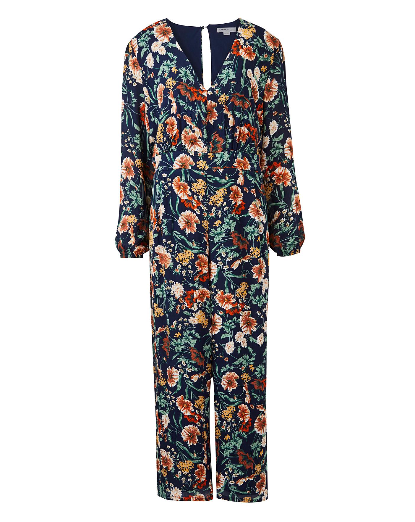 Glamorous Floral Print Jumpsuit | Simply Be