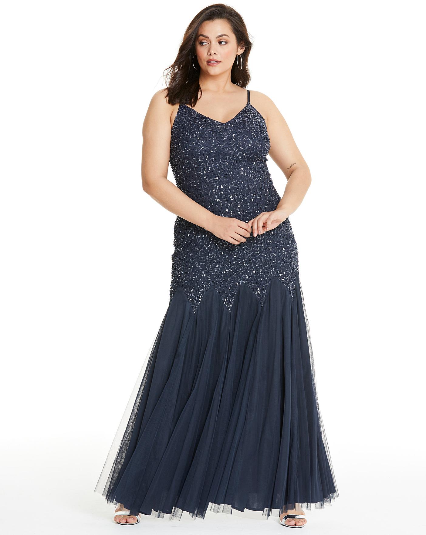 maya curve sequin maxi dress