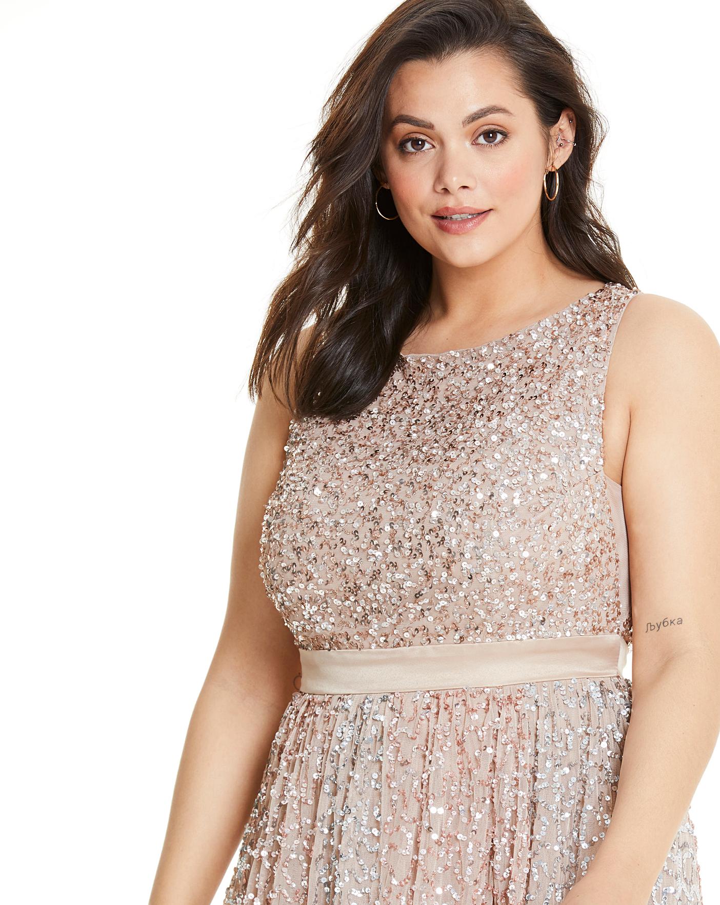 maya plus sequin dress