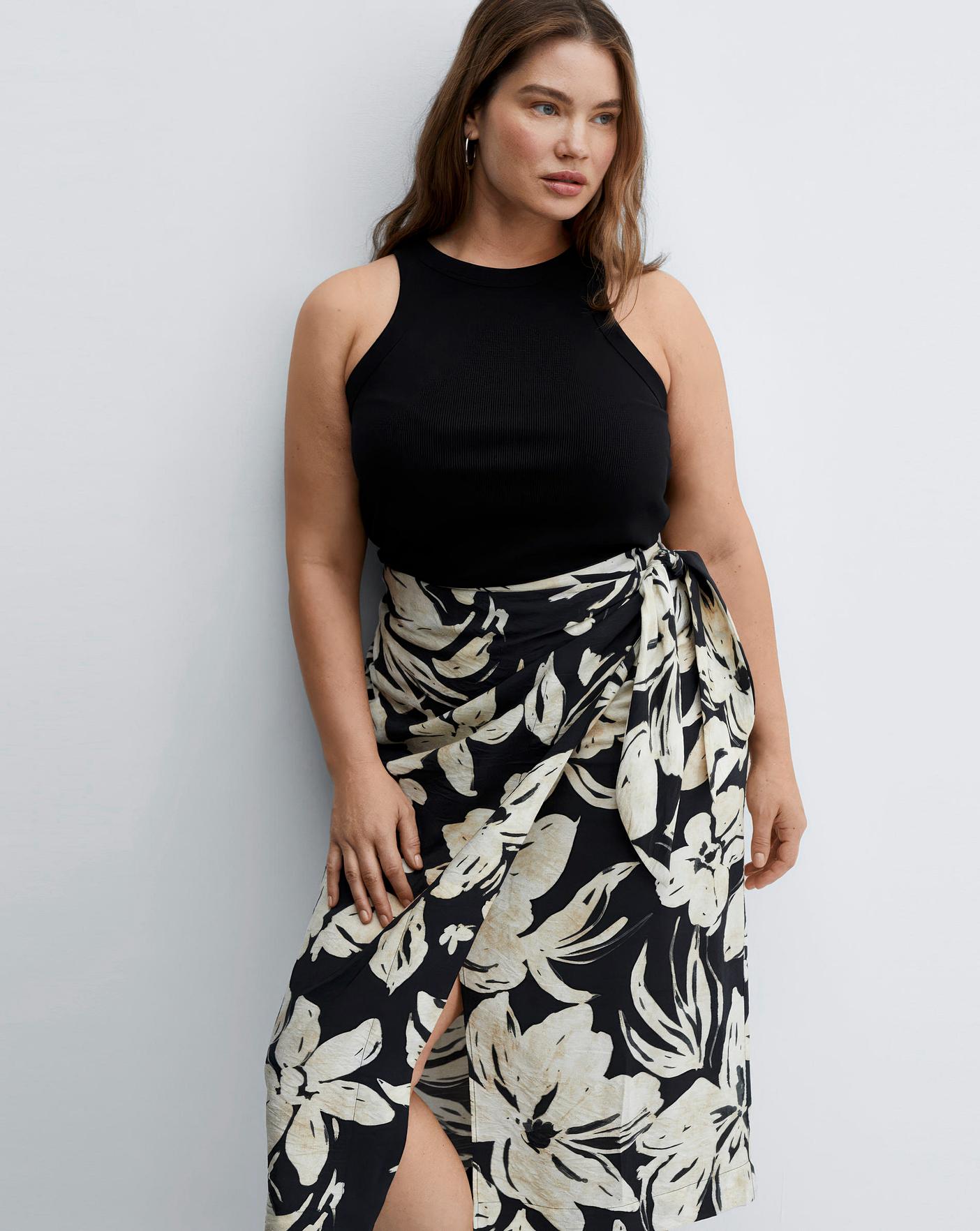 Mango floral midi skirt hotsell