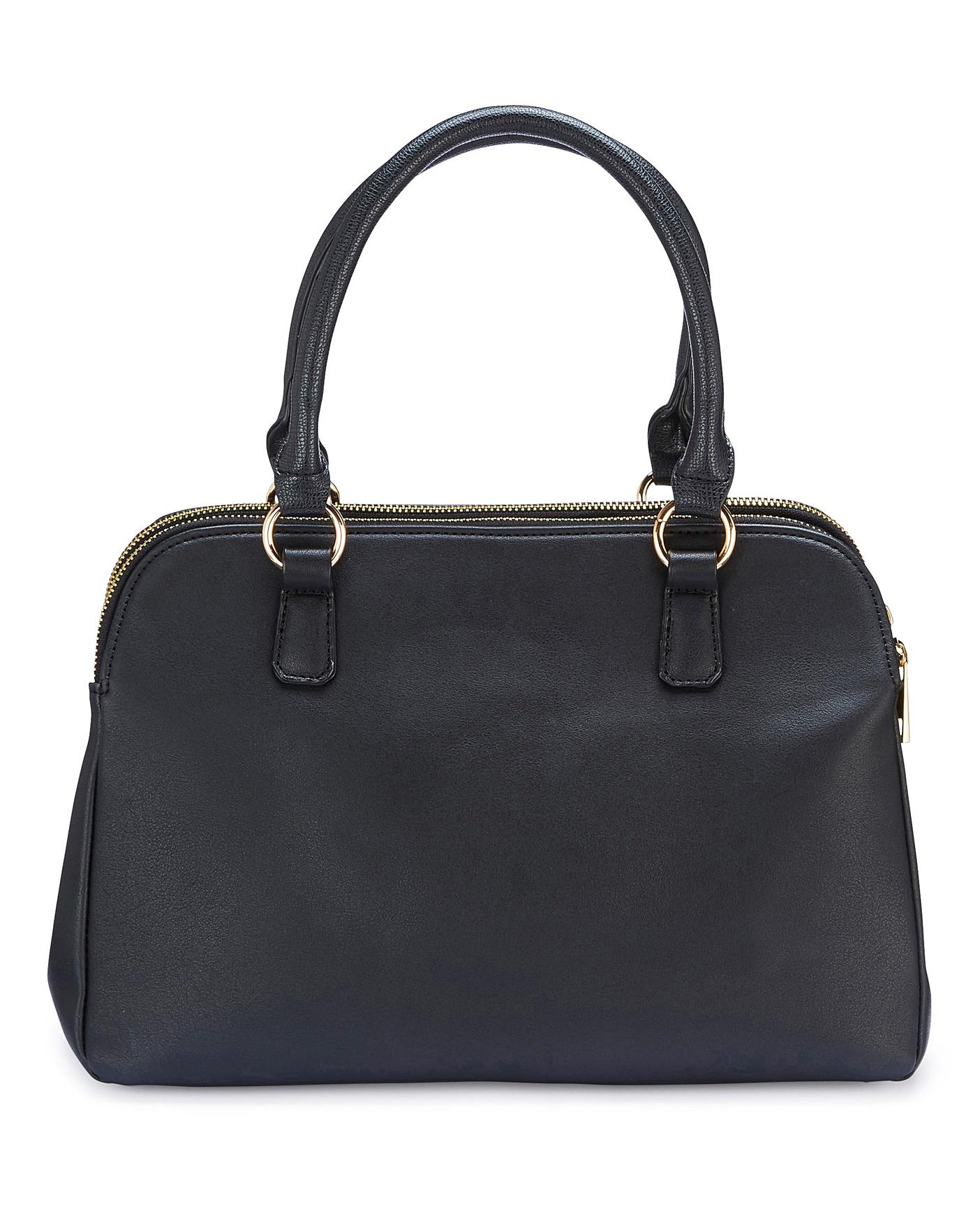 large black handbag with compartments