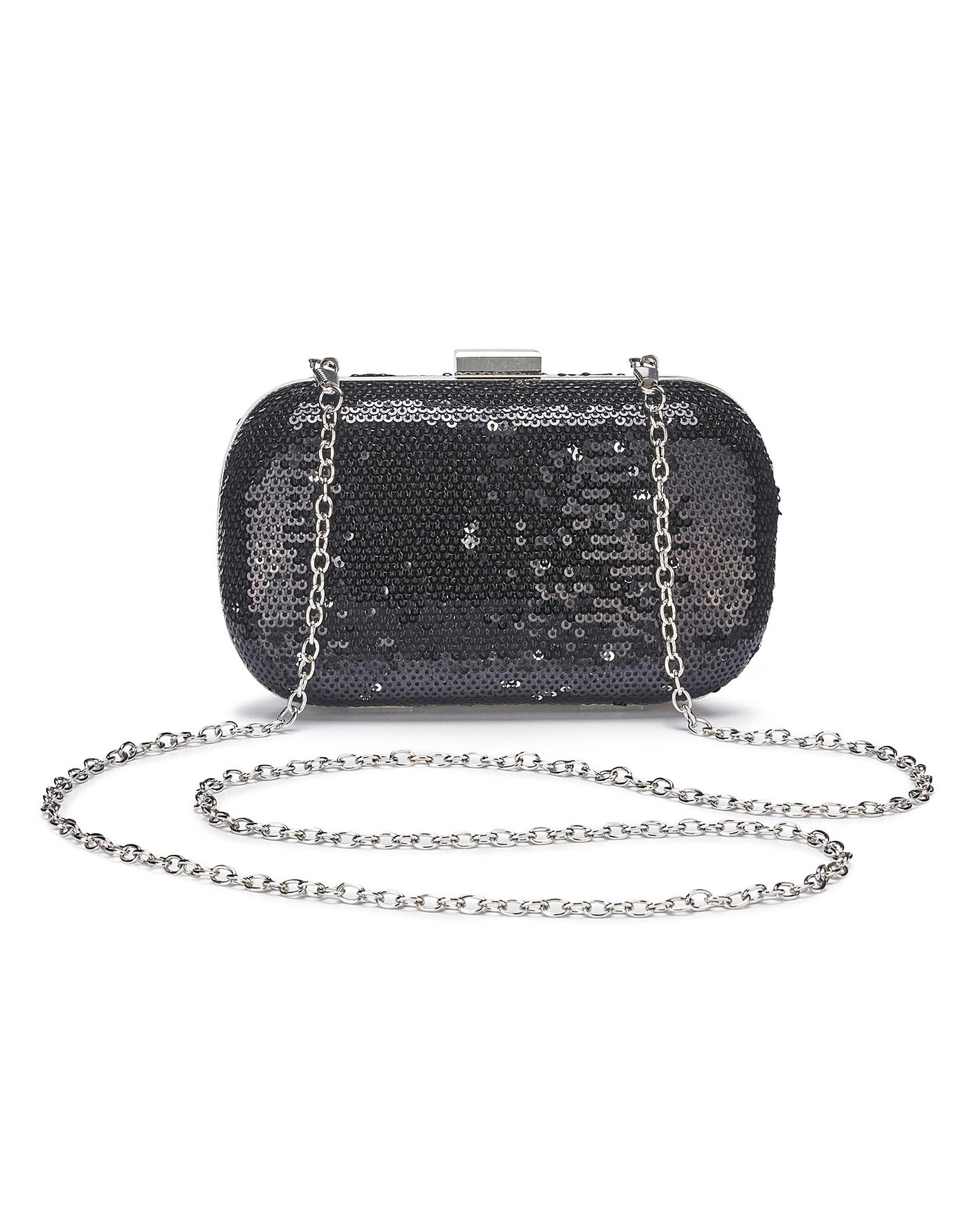 black sequin clutch