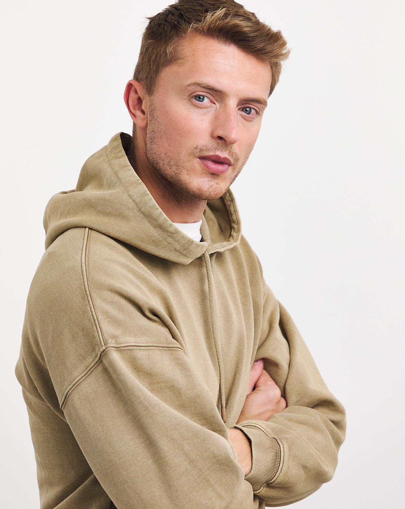 Relaxed Garment Dyed Hoodie Sweat Long