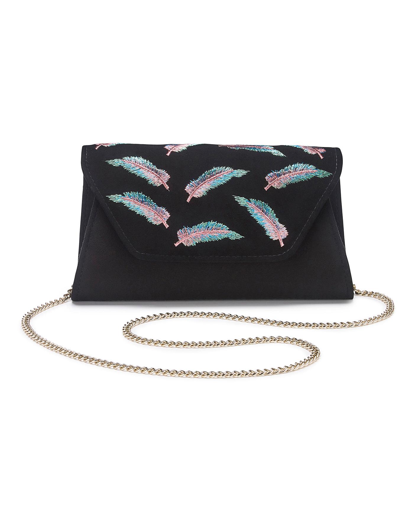 dune silver clutch bag
