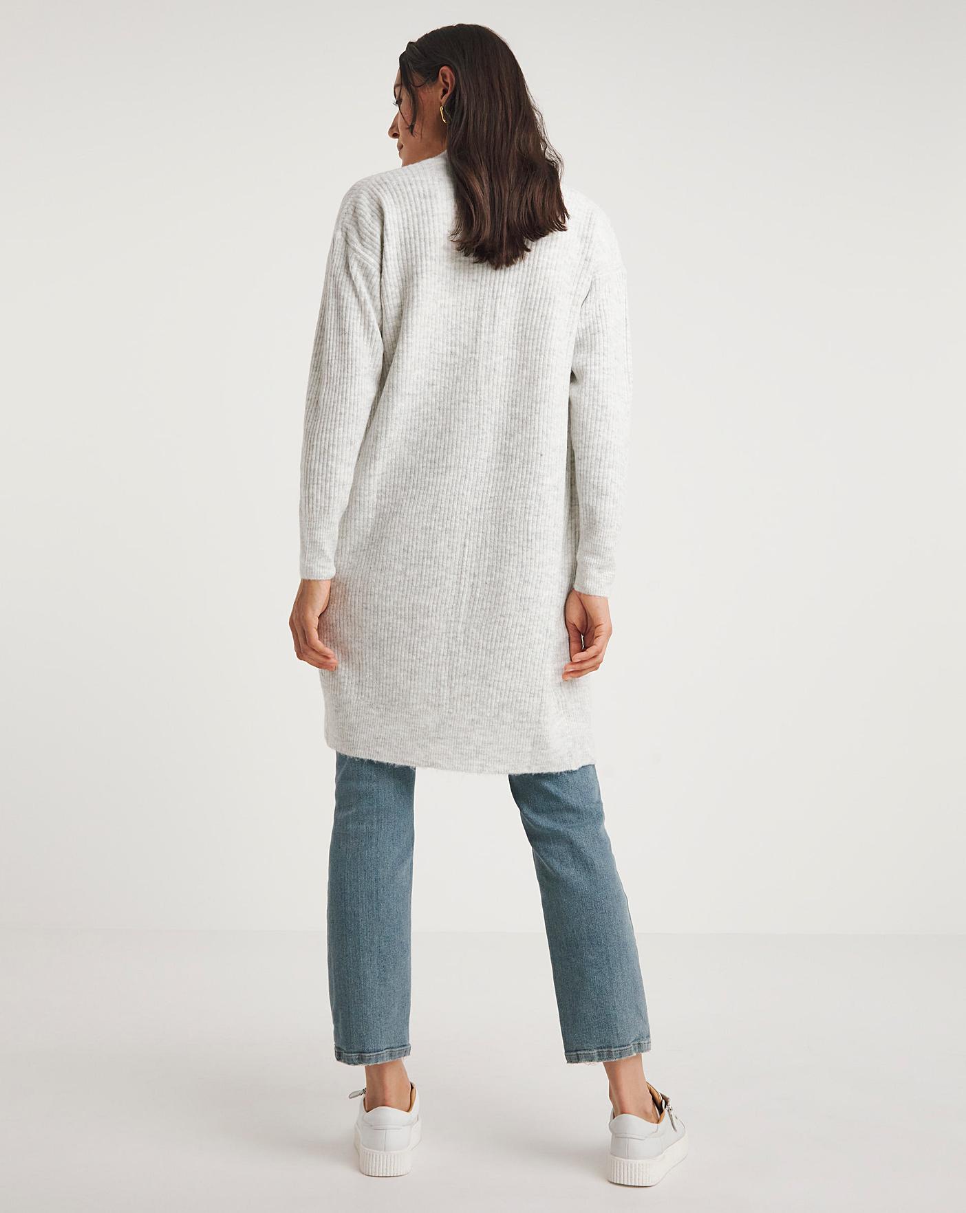 Ribbed Cardigan With Patch Pockets J D Williams