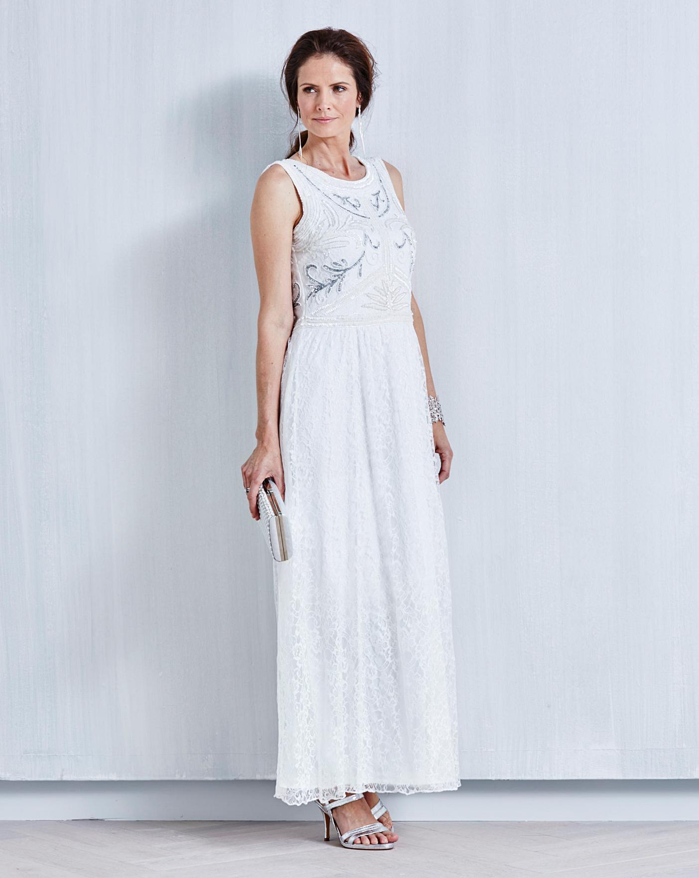 joanna hope lace beaded maxi dress