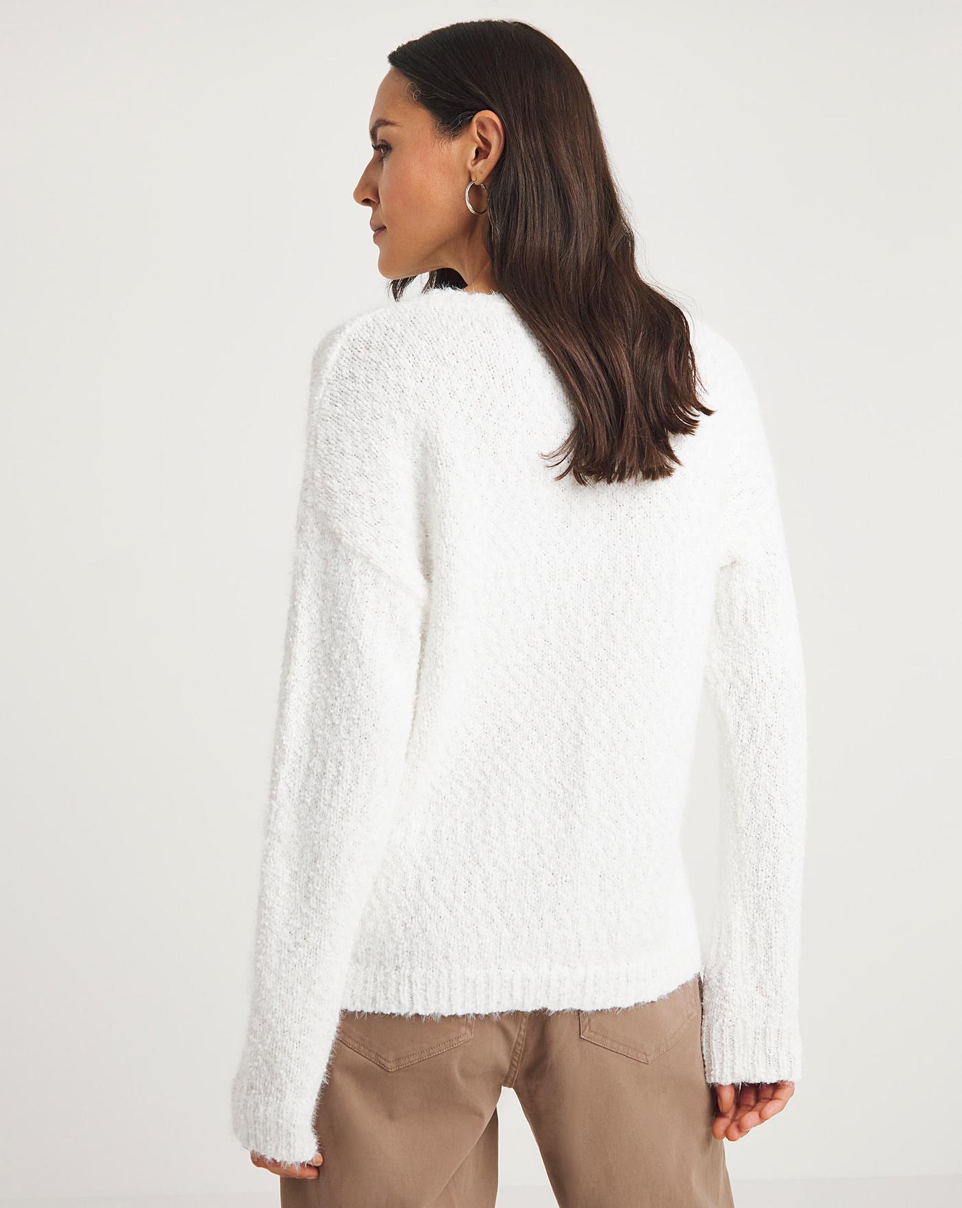 White on sale fluffy jumper