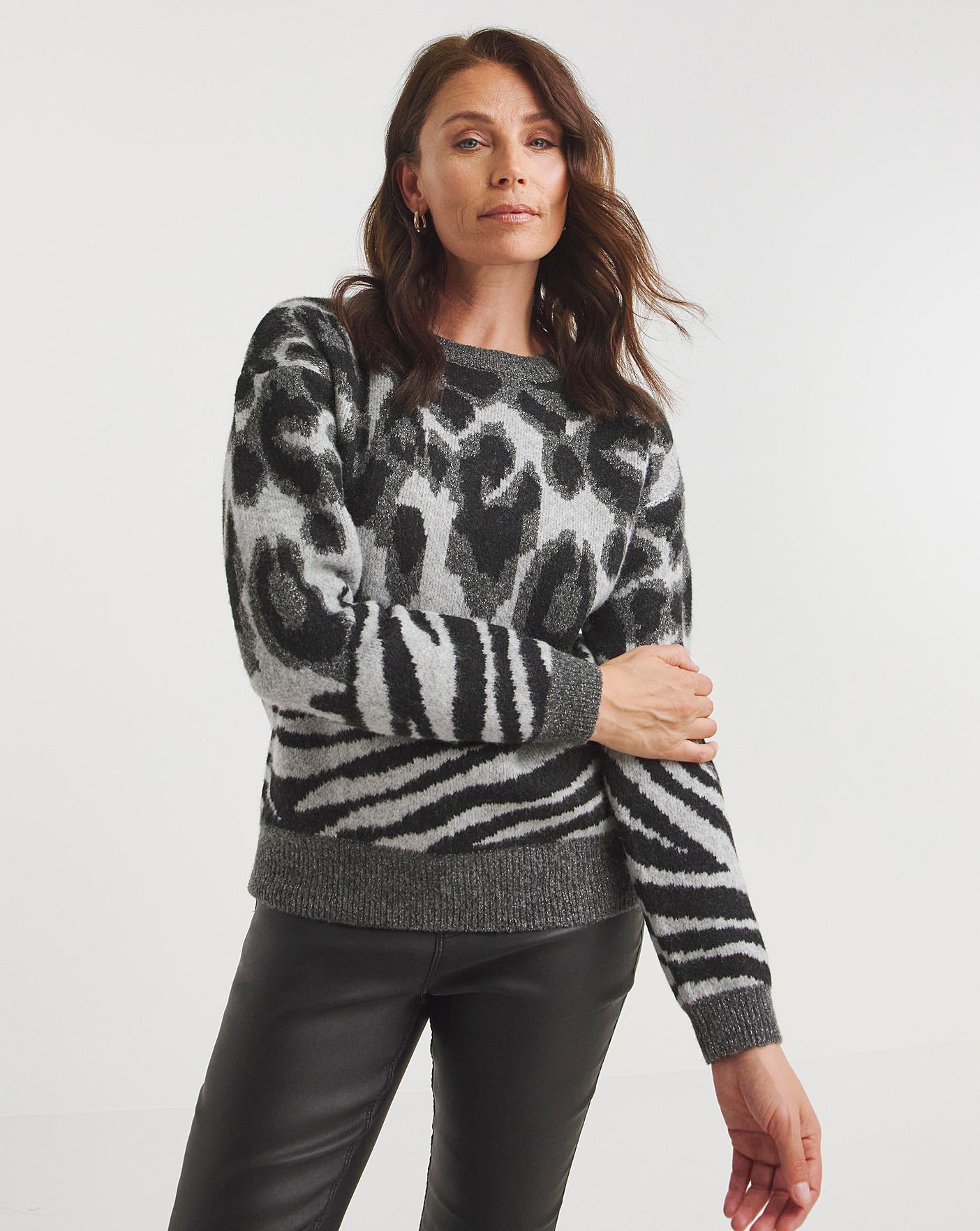 Leopard print hot sale fluffy jumper