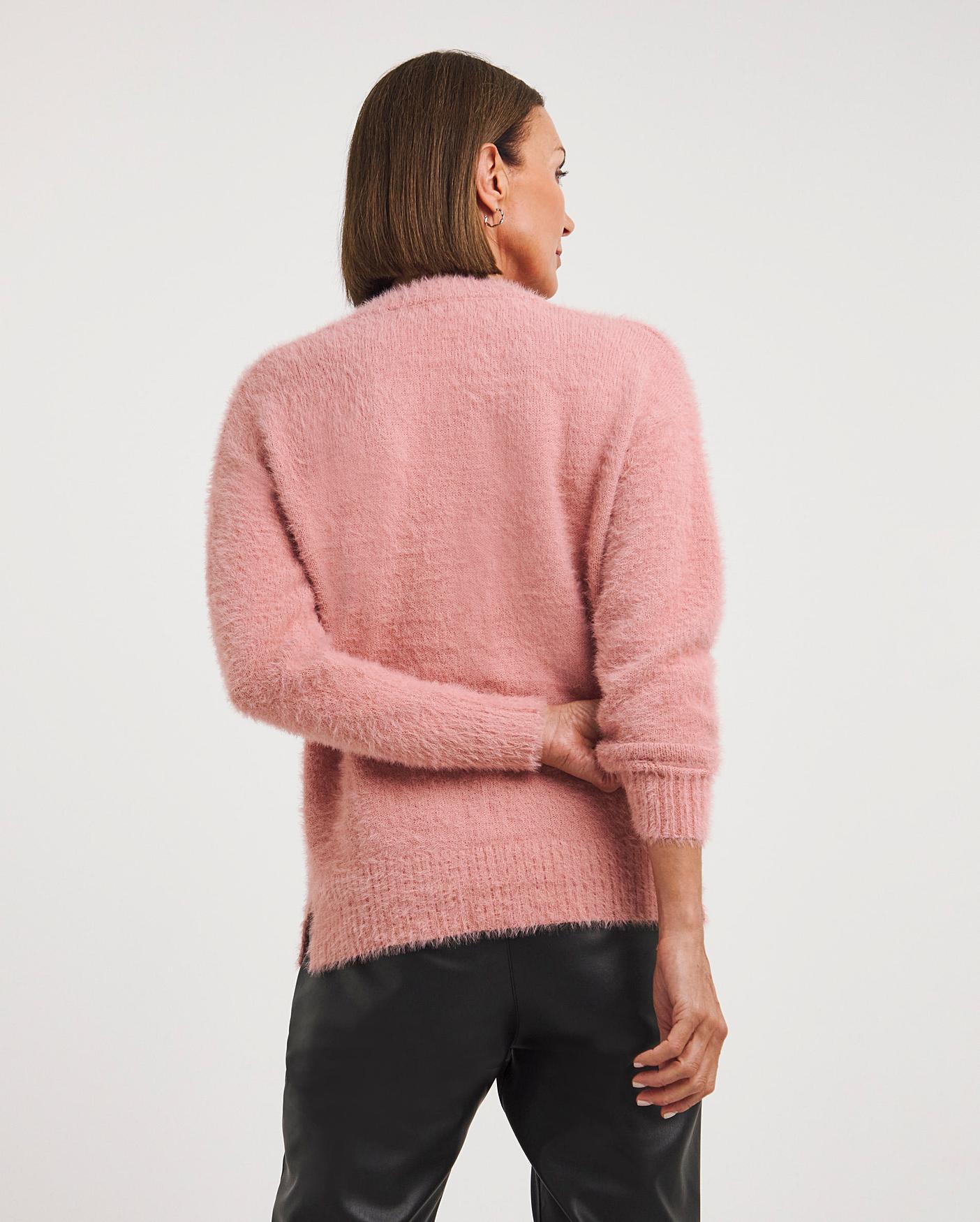 Fluffy V Neck Jumper Oxendales