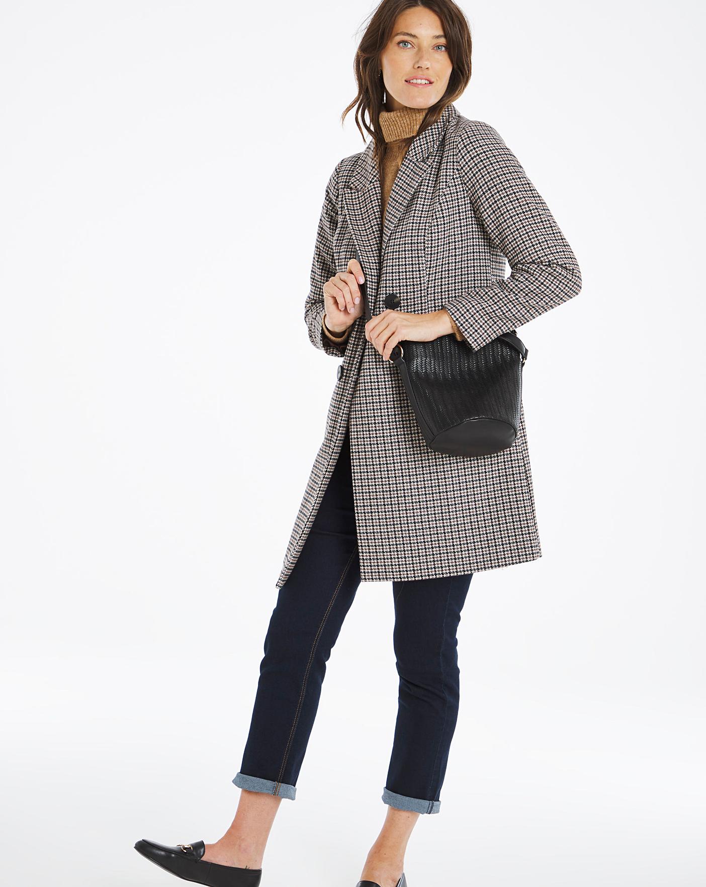 double breasted check coat