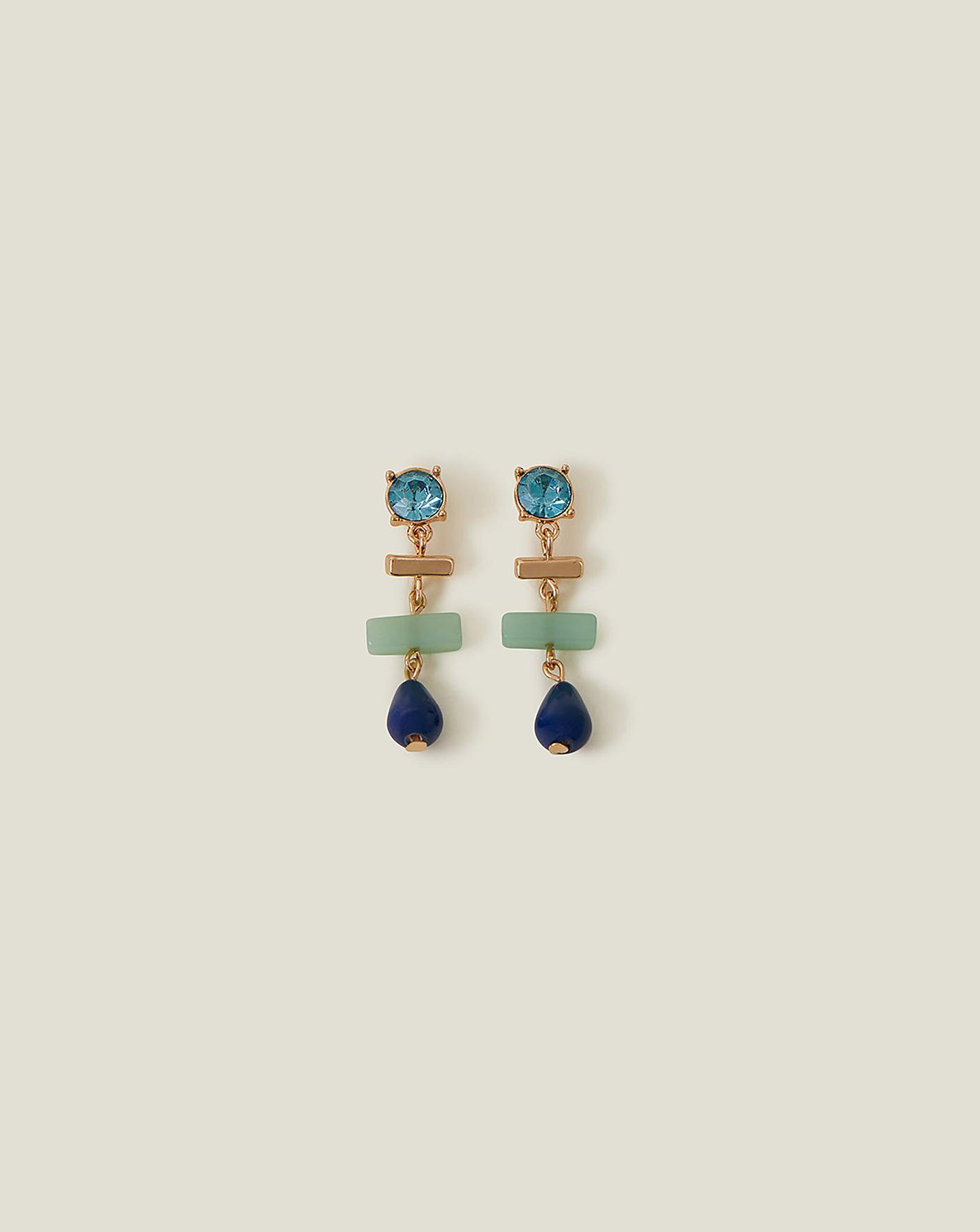 Gladys 3mm Navajo Teardrop Earrings With Tumbled Turquoise - 3.5