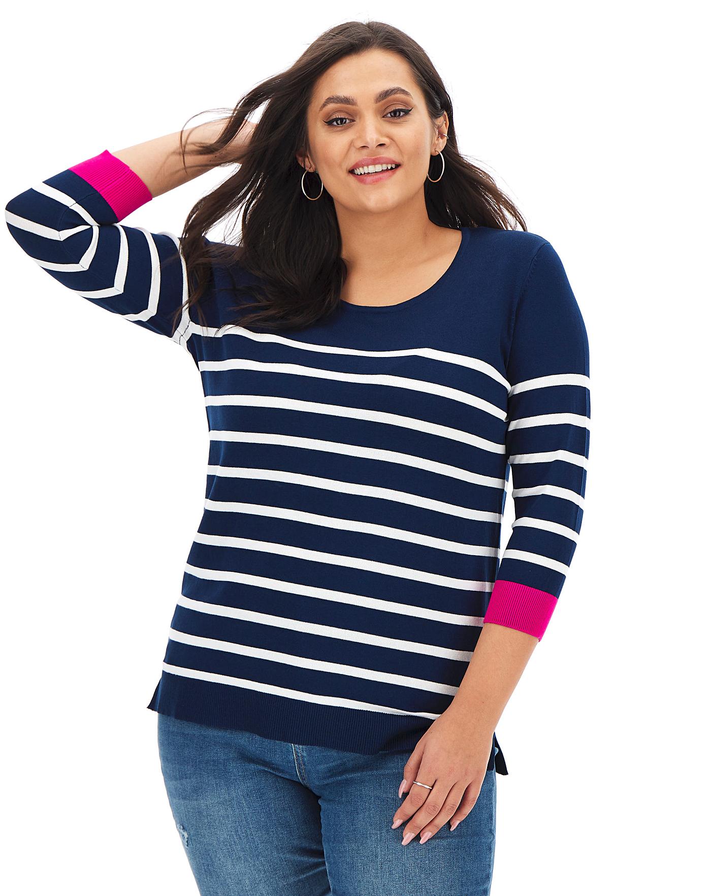 striped crew neck jumper