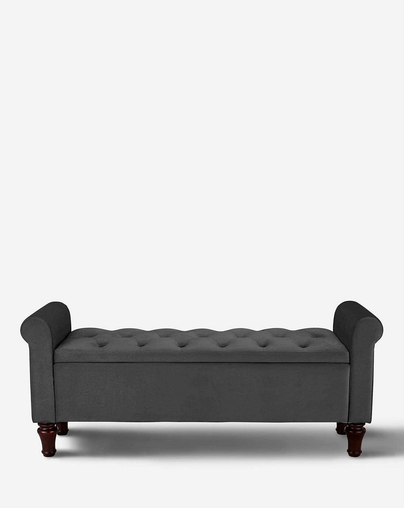 Kingston Velvet Storage Ottoman J D Williams