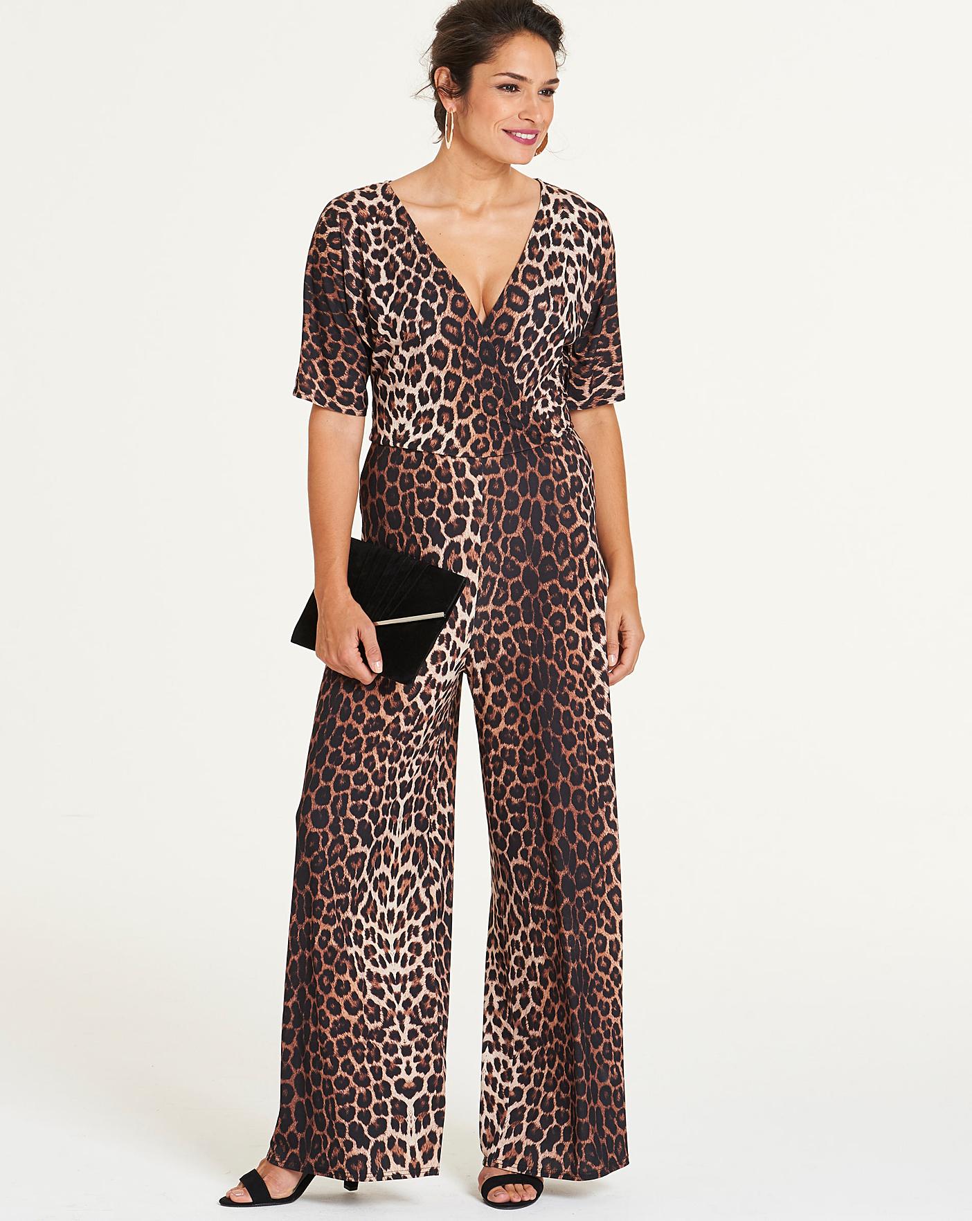 wide leg leopard print jumpsuit