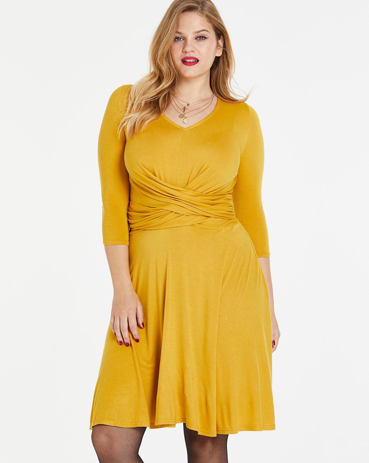 wrap front skater dress