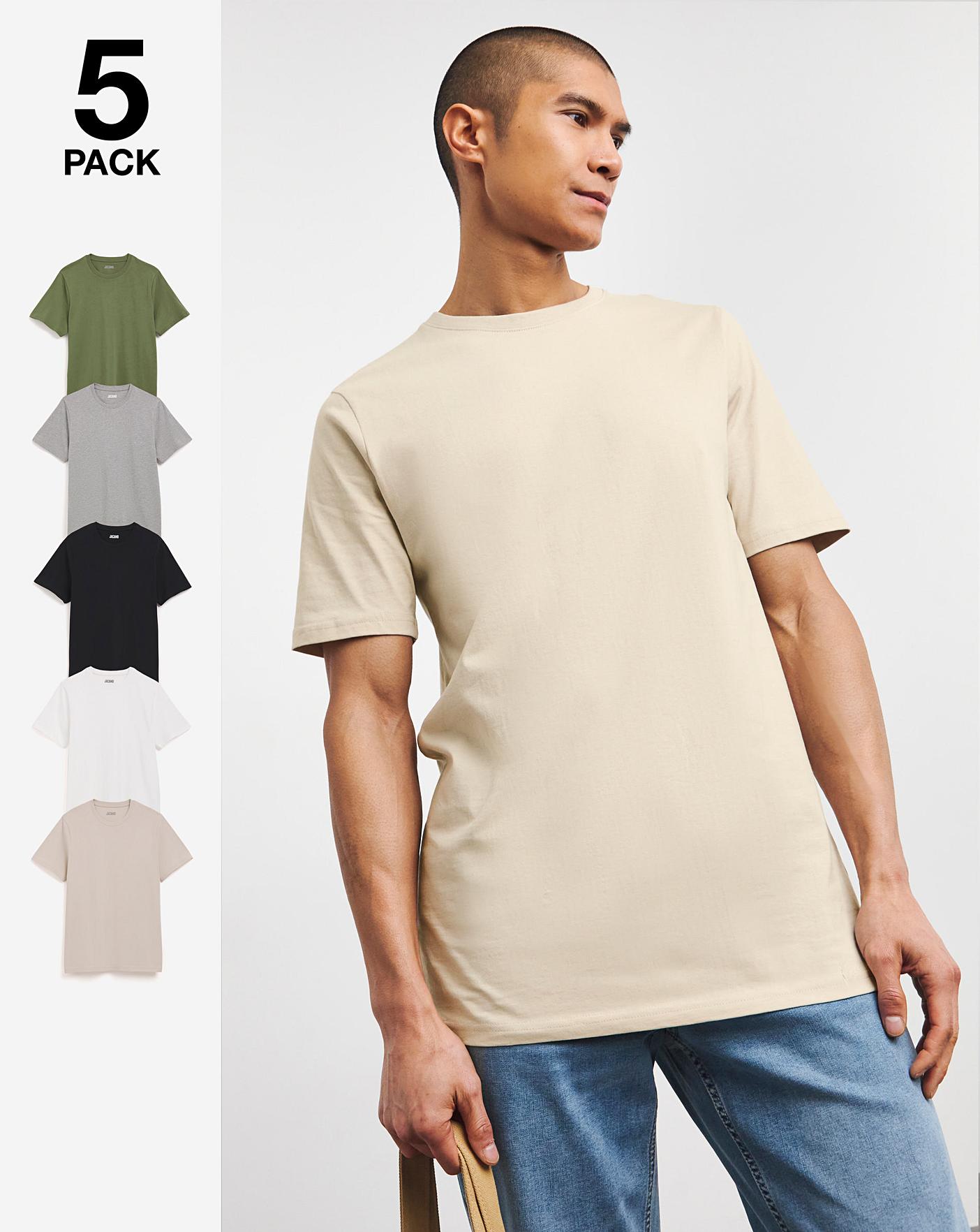 5 Pack Pure Cotton T Shirt Long