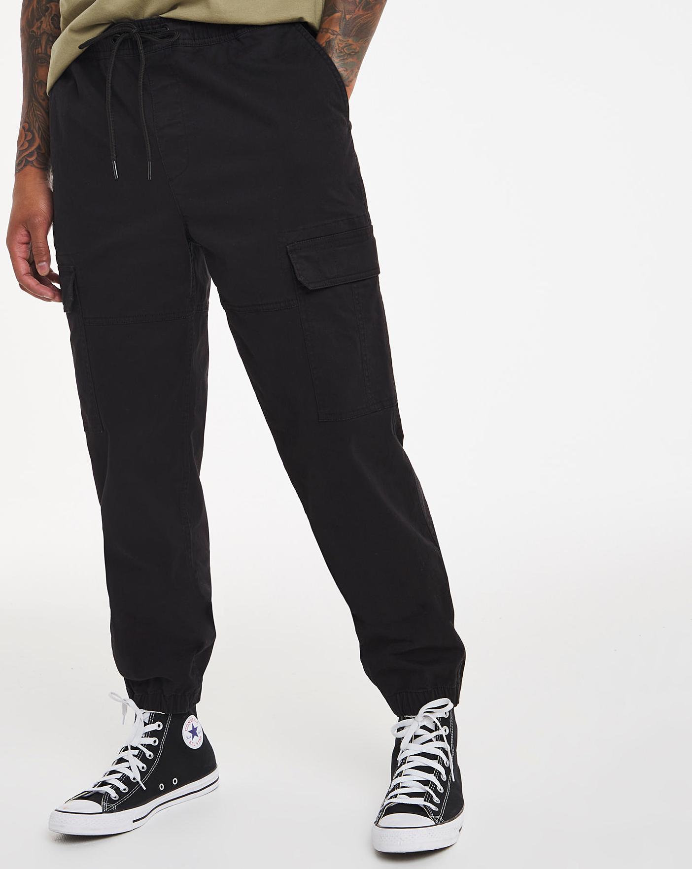 Mens Tall Multi Cargo Pocket Cuffed Trousers  Boohoo UK