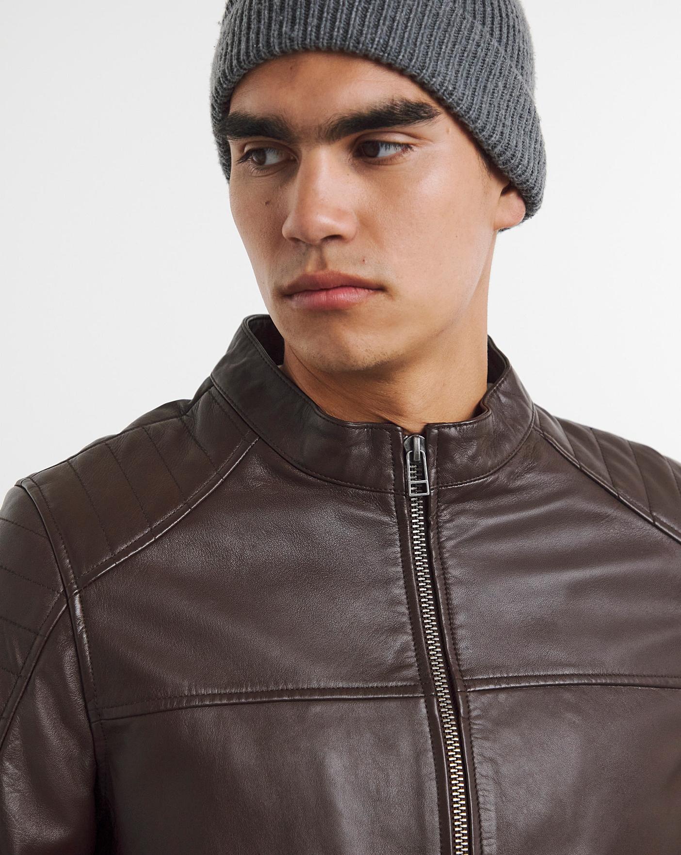 Brown Leather Racer J D Williams