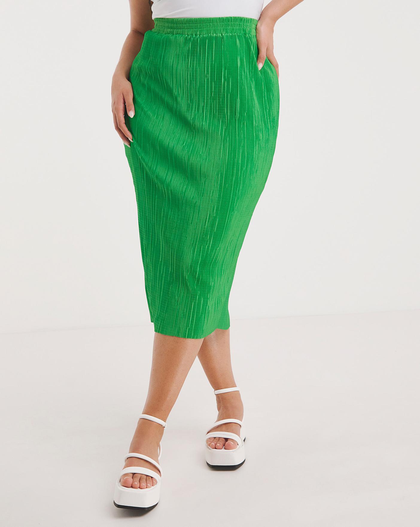 Midi pencil shop skirt green