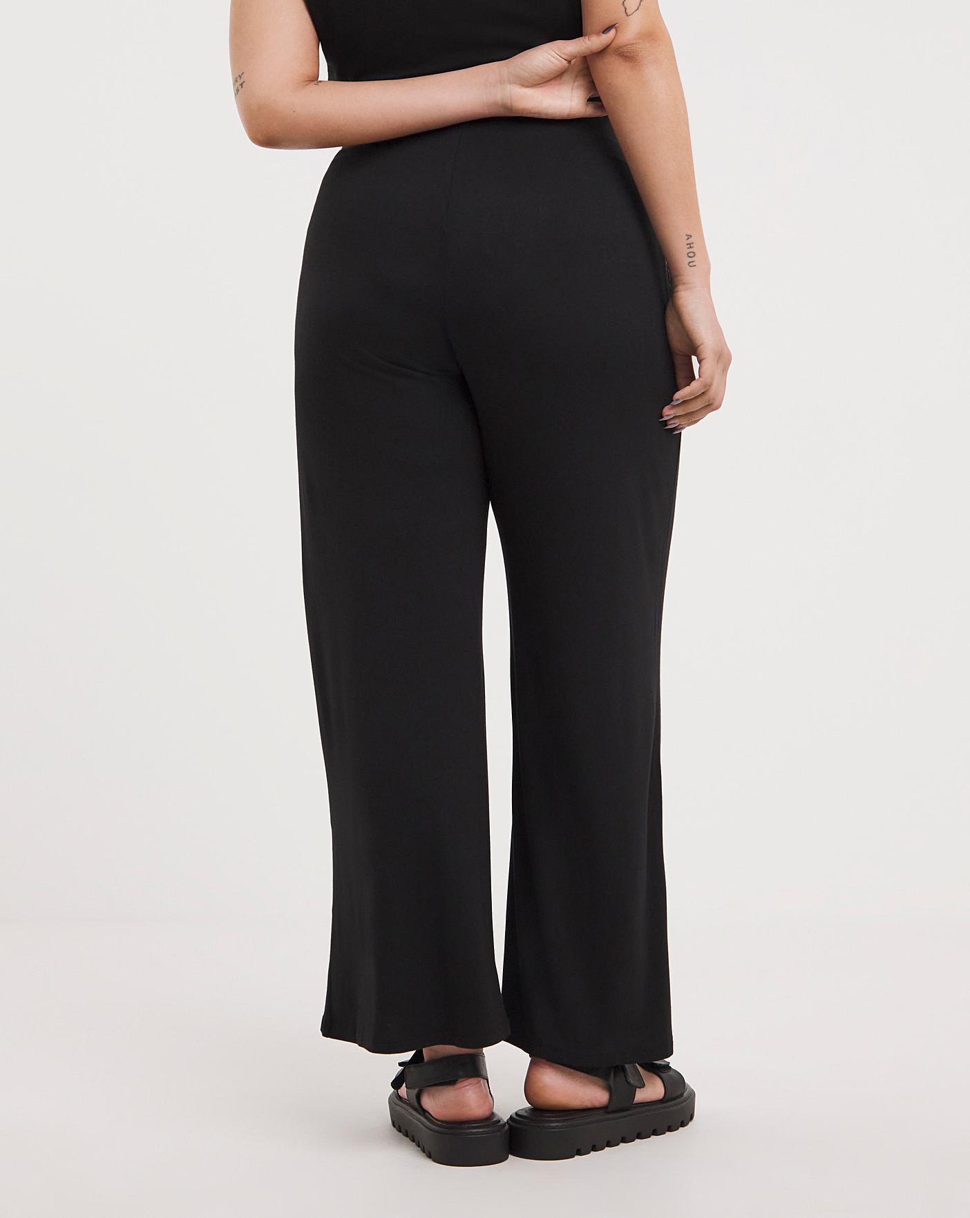 Value Black Jersey Wide Leg Trouser