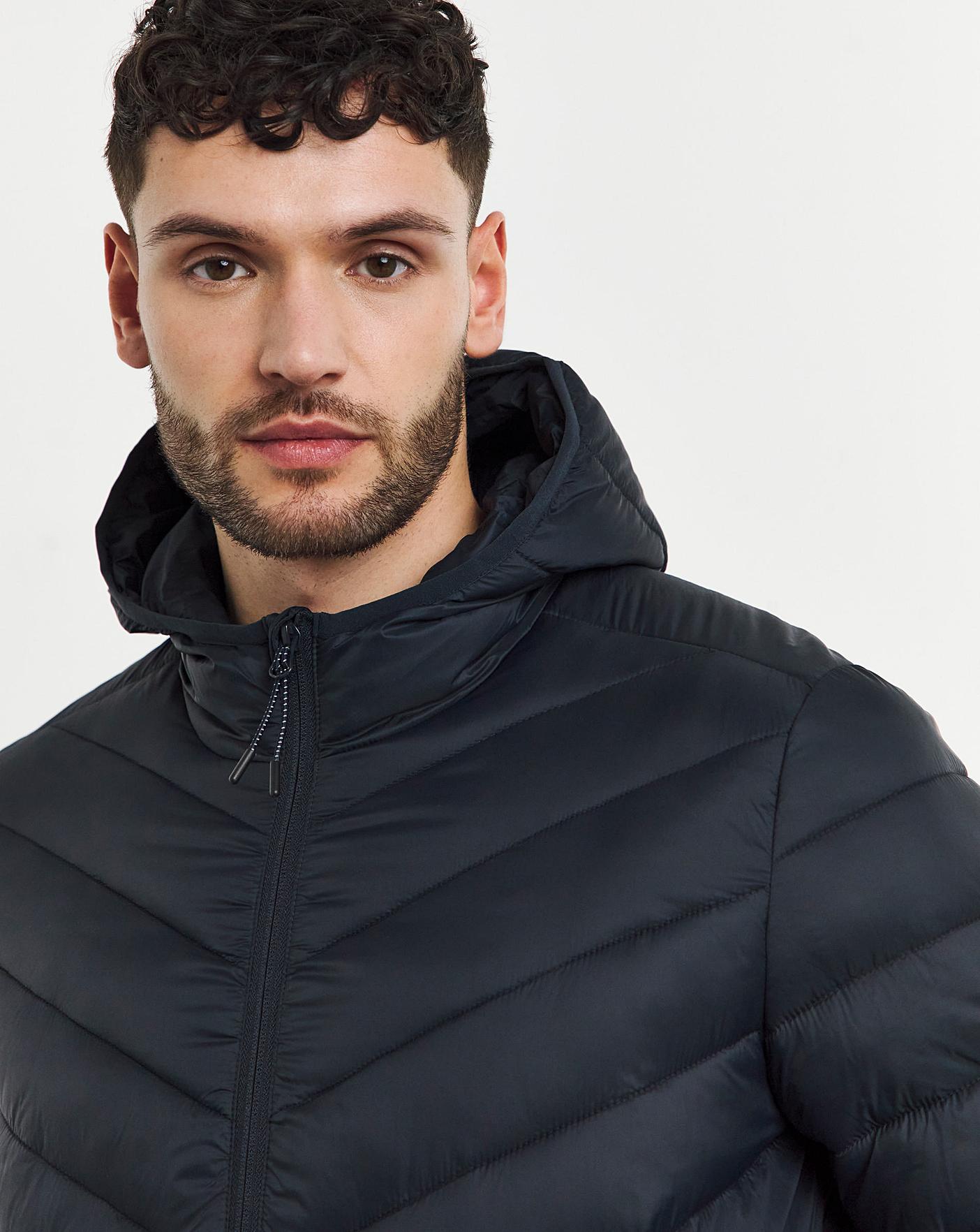 Navy Lightweight Hooded Padded Jacket | J D Williams