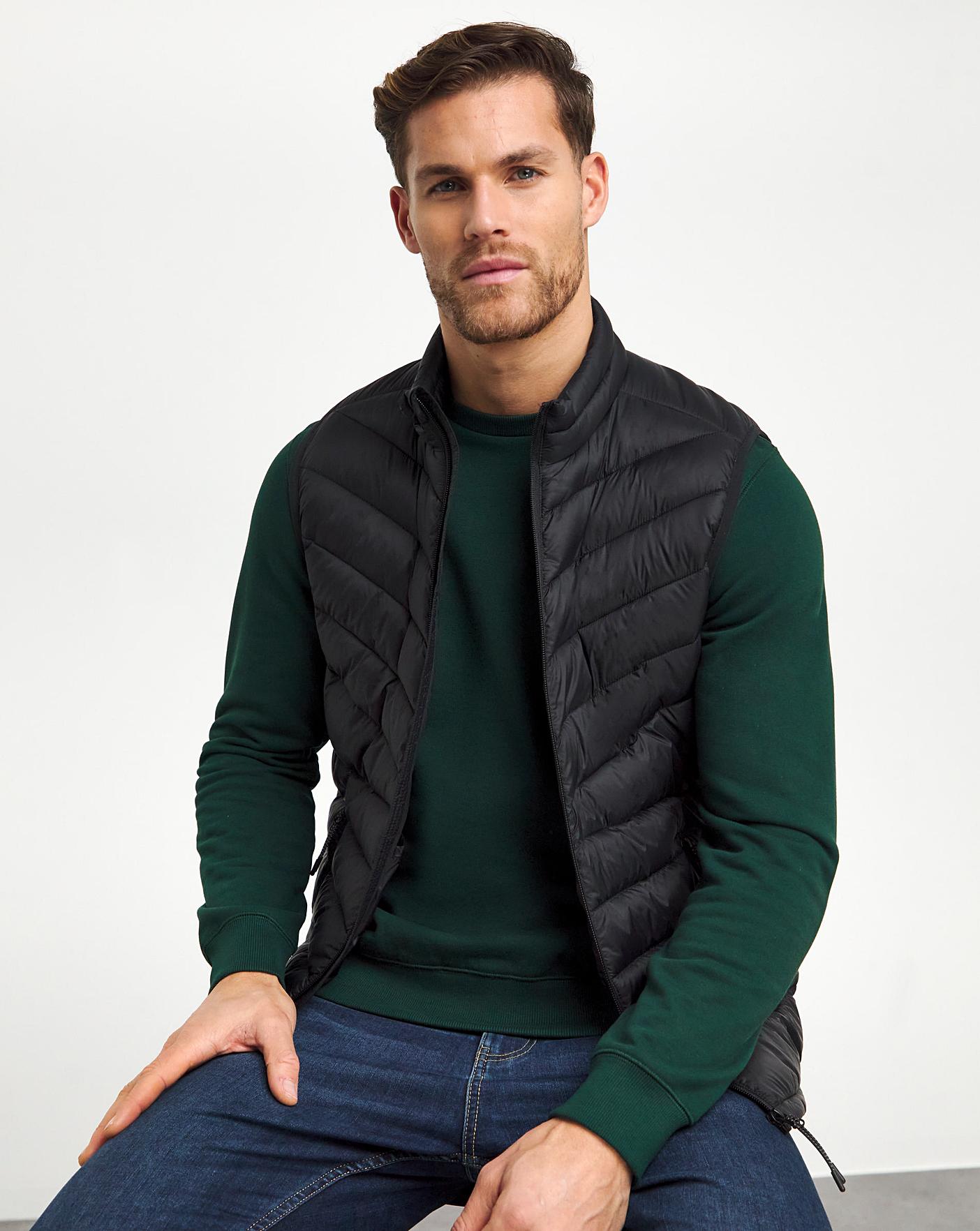 Black Lightweight Padded Gilet | J D Williams