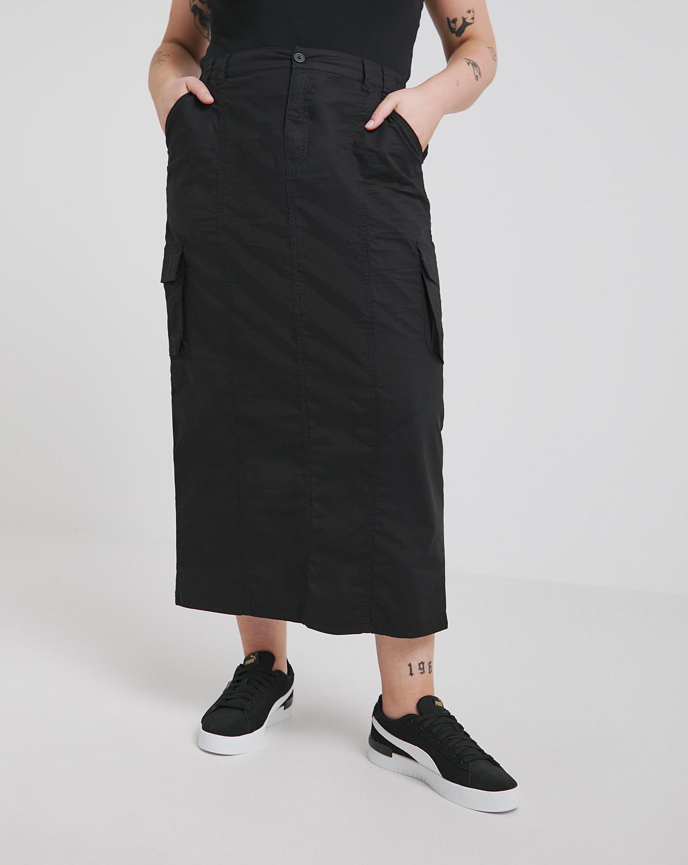 Black Cargo Midaxi Skirt | Fashion World