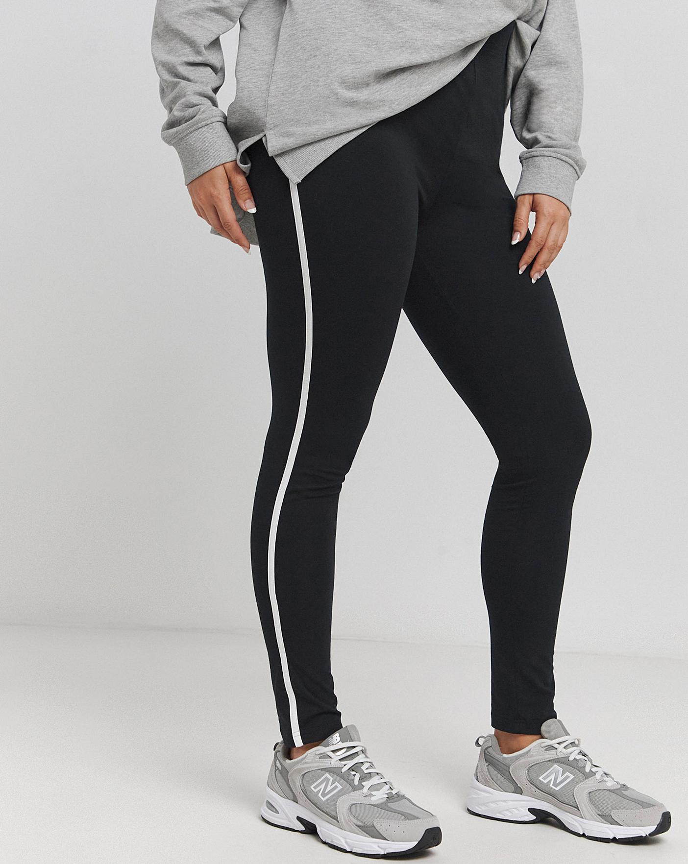 nike black leggings with white stripes