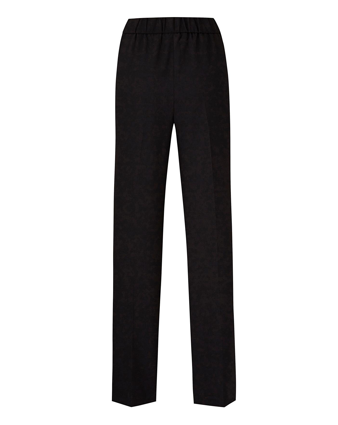 Basic Black Straight Workwear Trousers | Simply Be