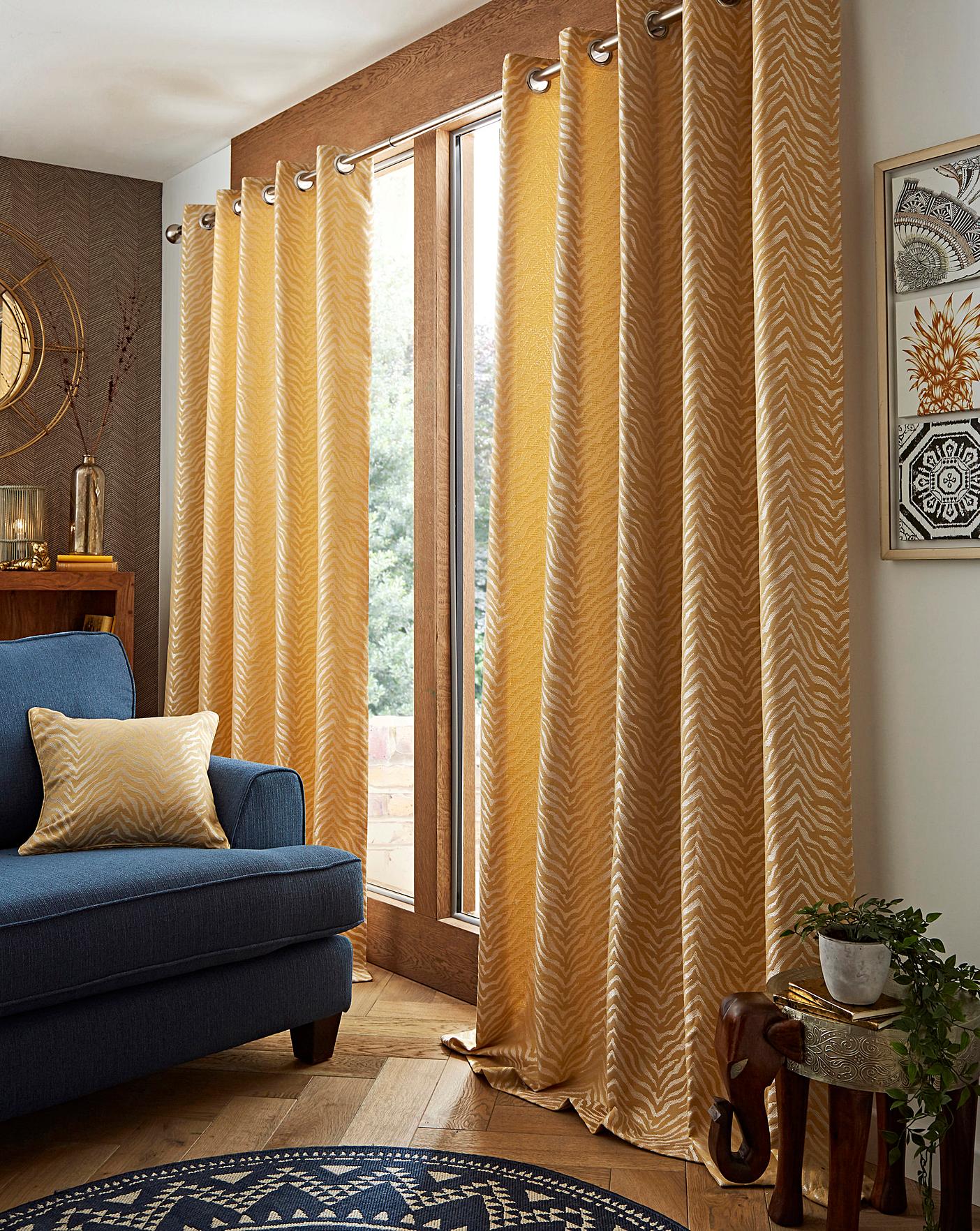 Africa Lined Eyelet Curtains J D Williams
