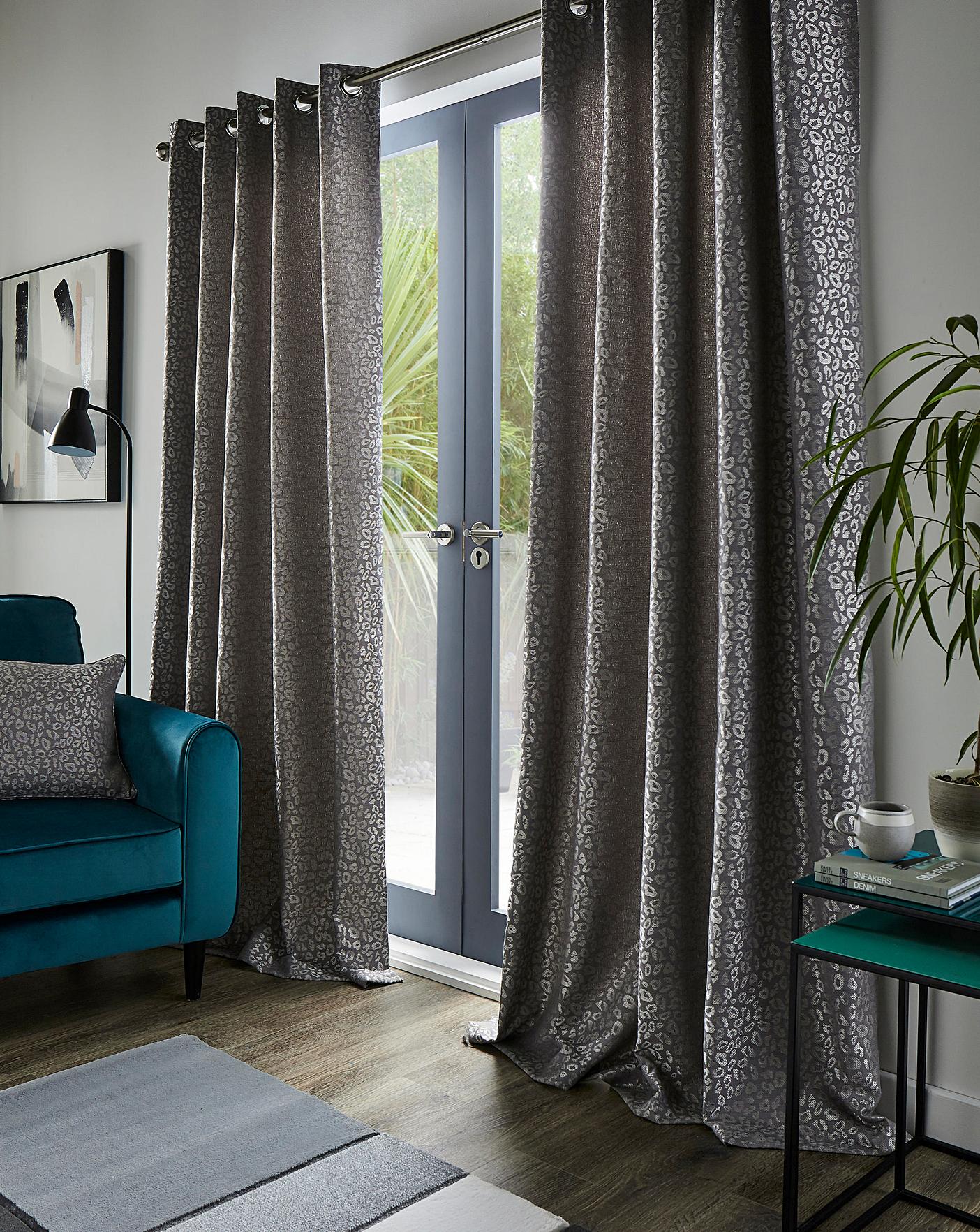 Leopard Lined Eyelet Curtains Simply Be