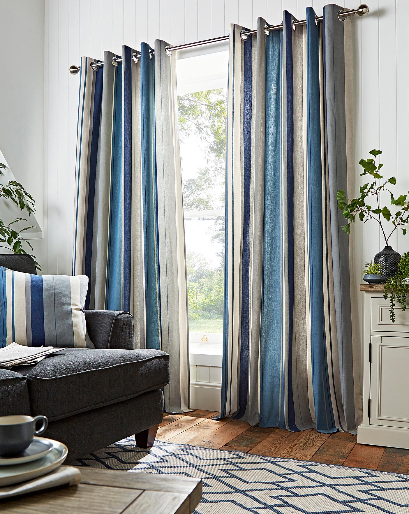 Whitworth Stripe Eyelet Curtains | J D Williams