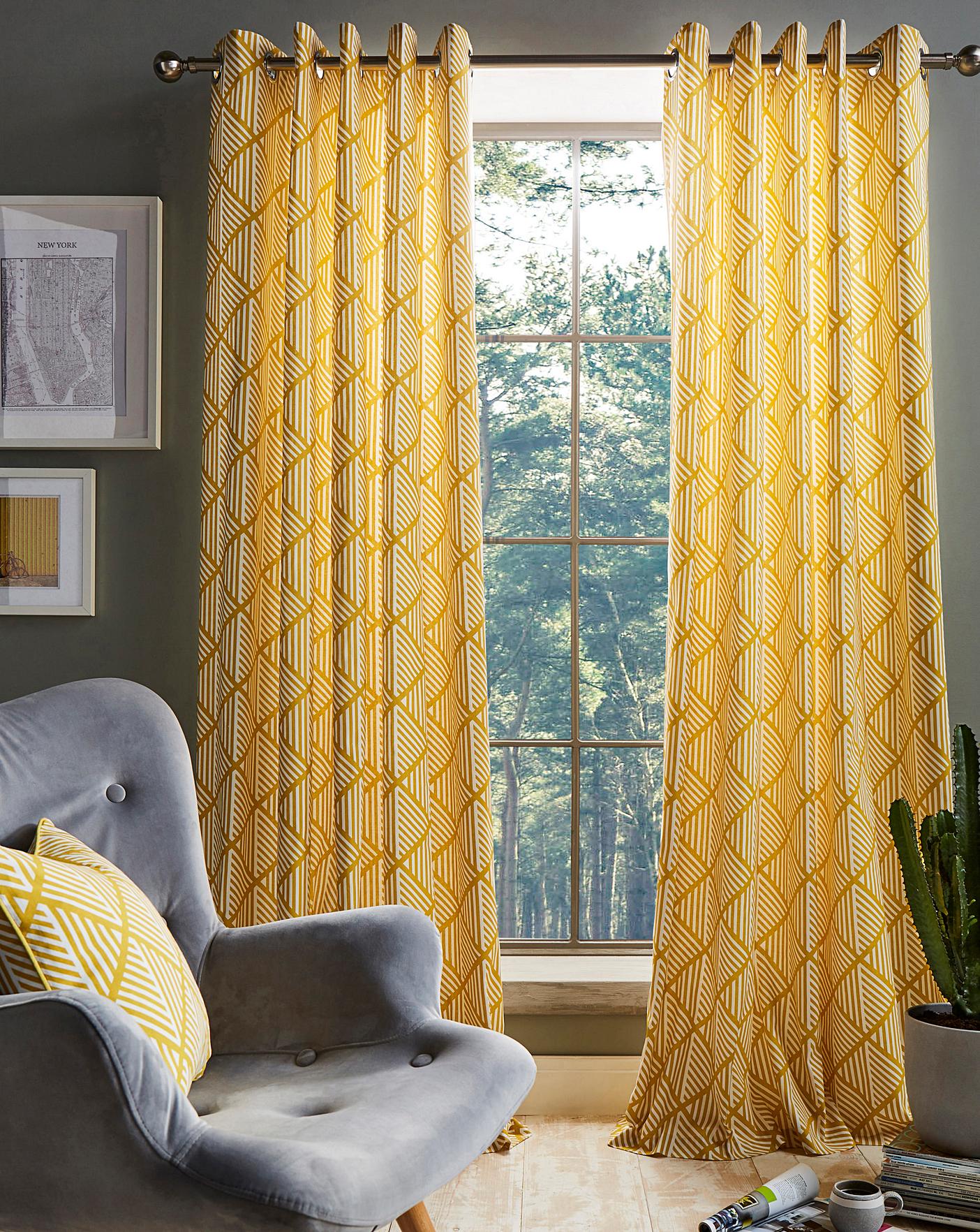 Brooklyn Aztec Eyelet Curtains Simply Be
