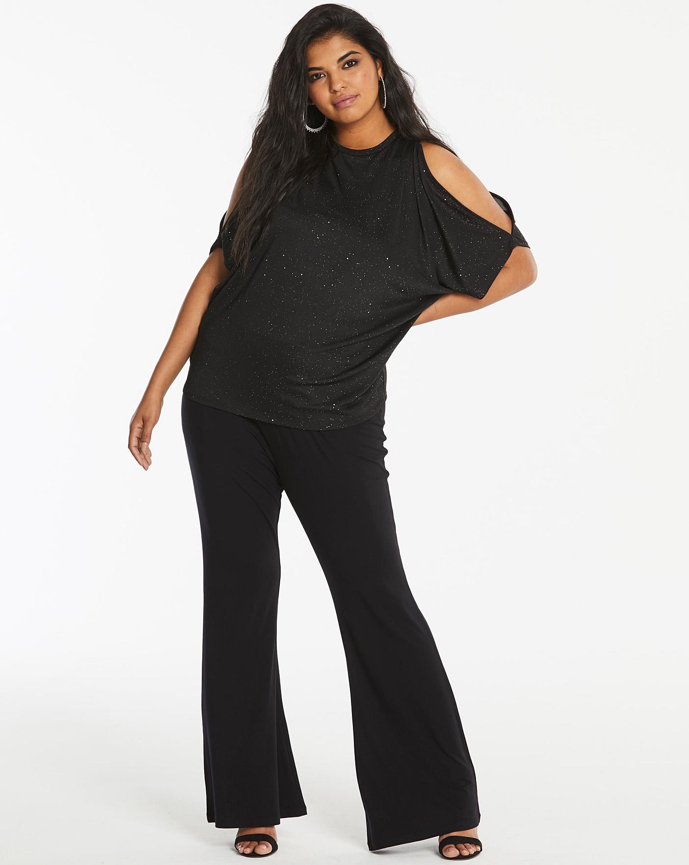 jersey flared trousers