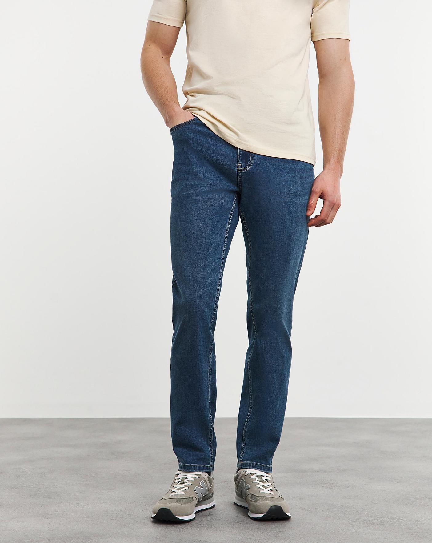 Slim Fit Stretch Jeans Mid Wash