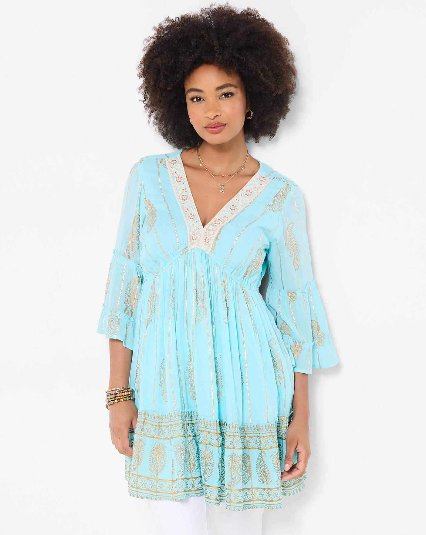 joe browns tunic dress Joe Browns Pink Embroidered Tunic Dress
