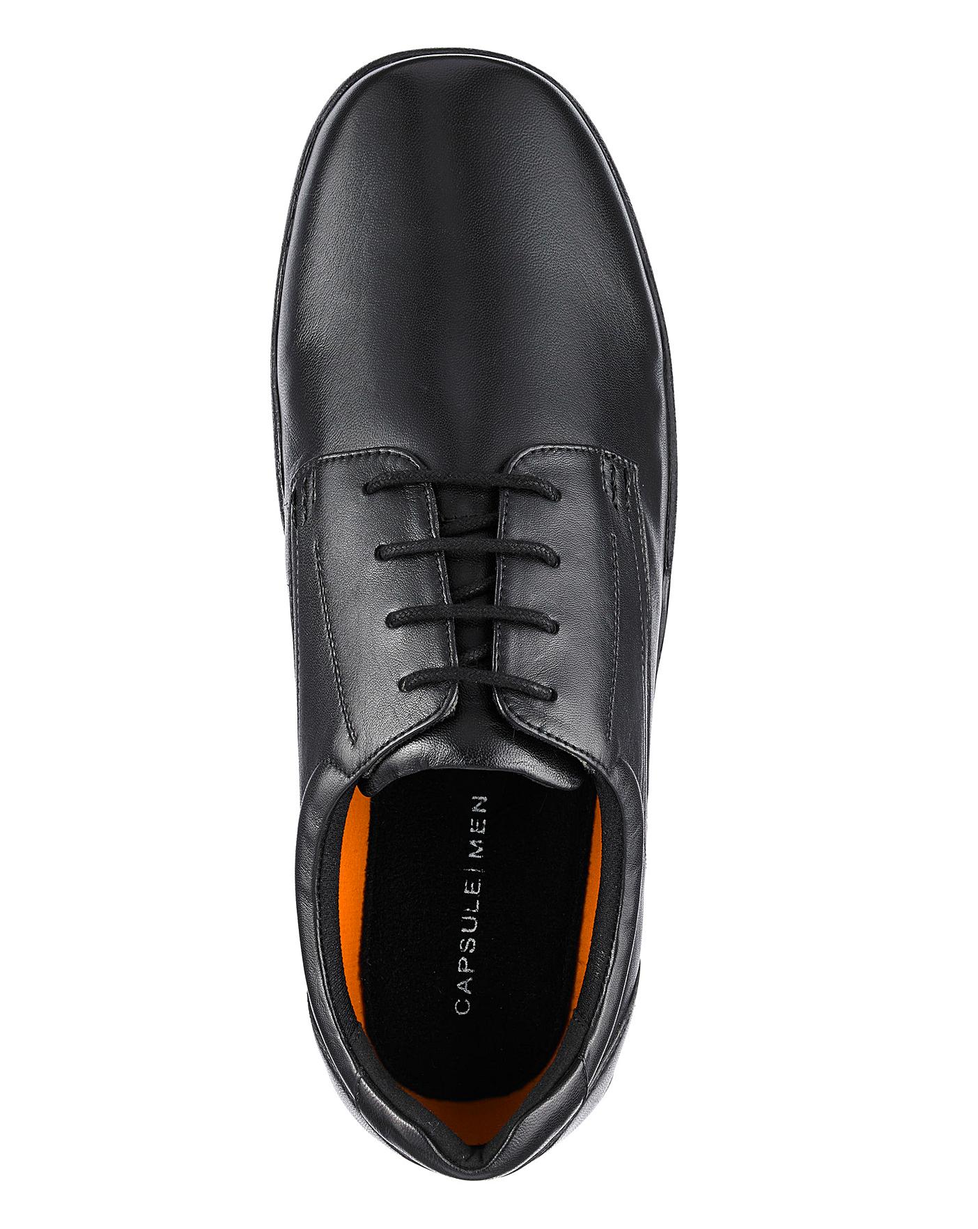 wide fit black lace up shoes