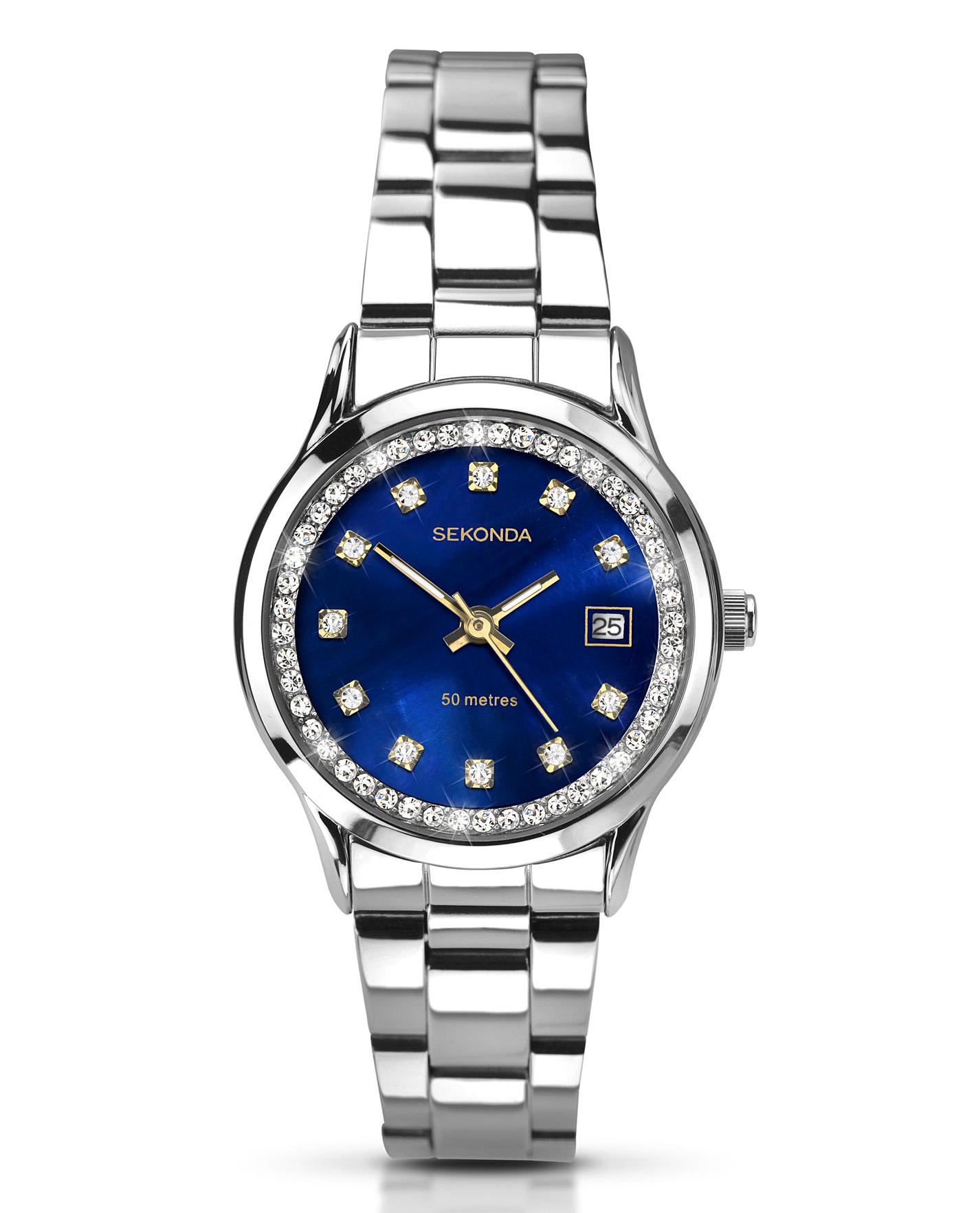 sekonda blue face watch