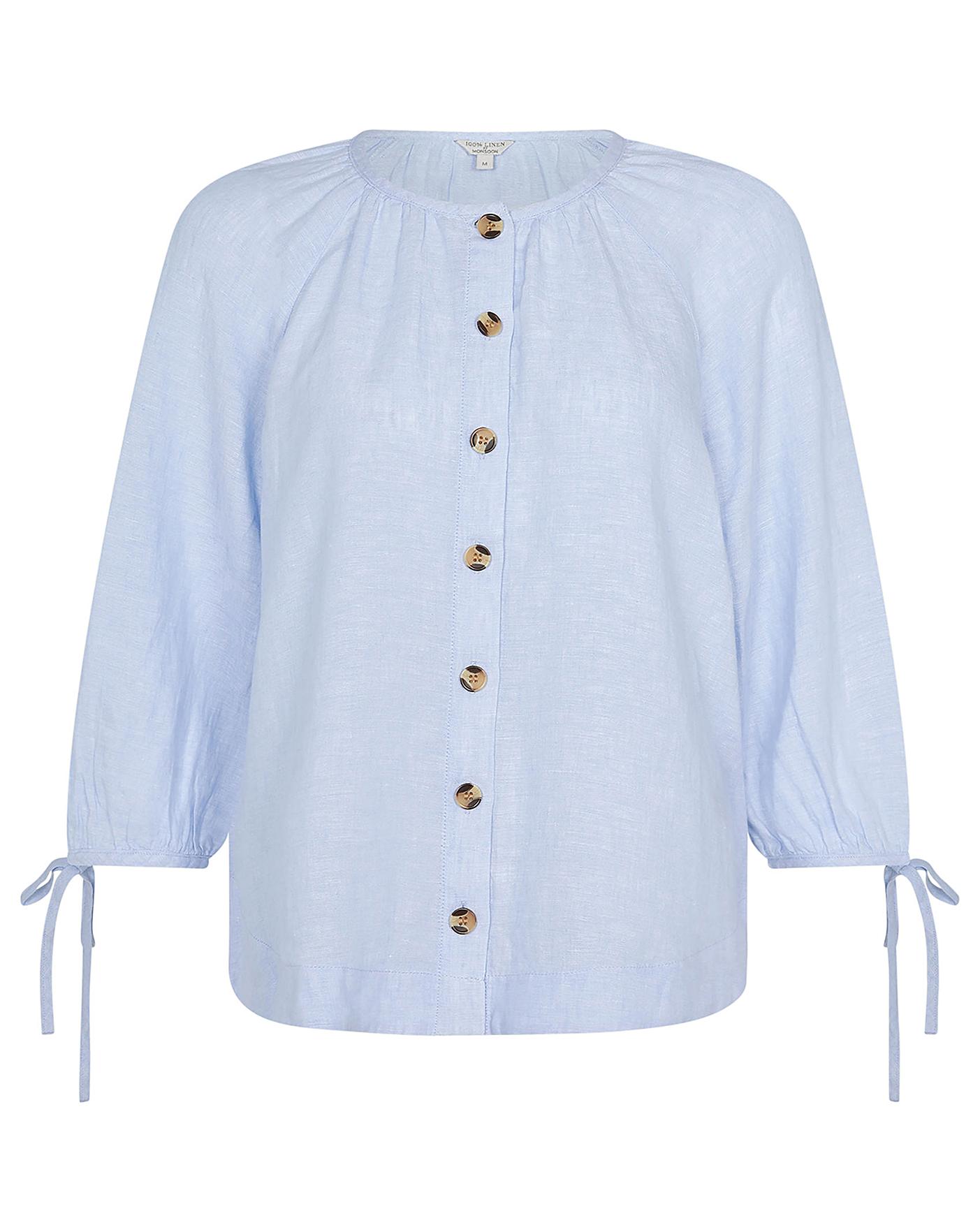 Monsoon Chambray Linen Blouse | Simply Be